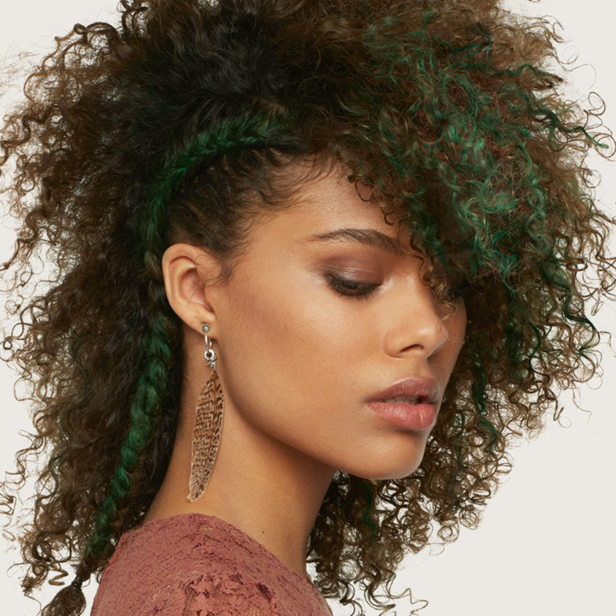 L'Oreal Paris Hair Makeup Temporary 1-Day Hair Color for Brunettes, Green 70, 1 Fl Oz