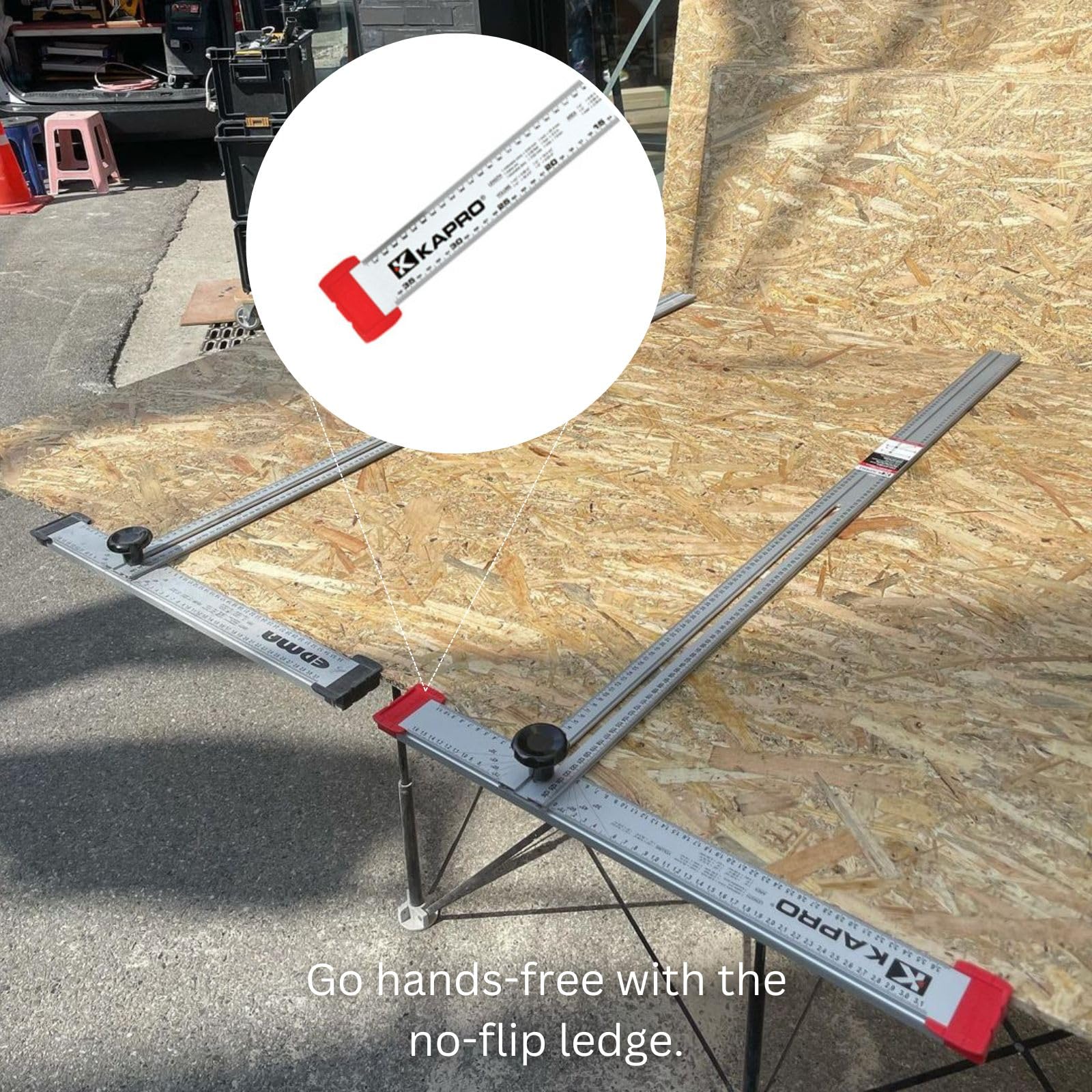 Kapro - 317 Adjustable Drywall T-Square Tool - Aluminum - for Layout and Marking - Features Sliding Head and Dual Directional Printed Scale - 48 Inch