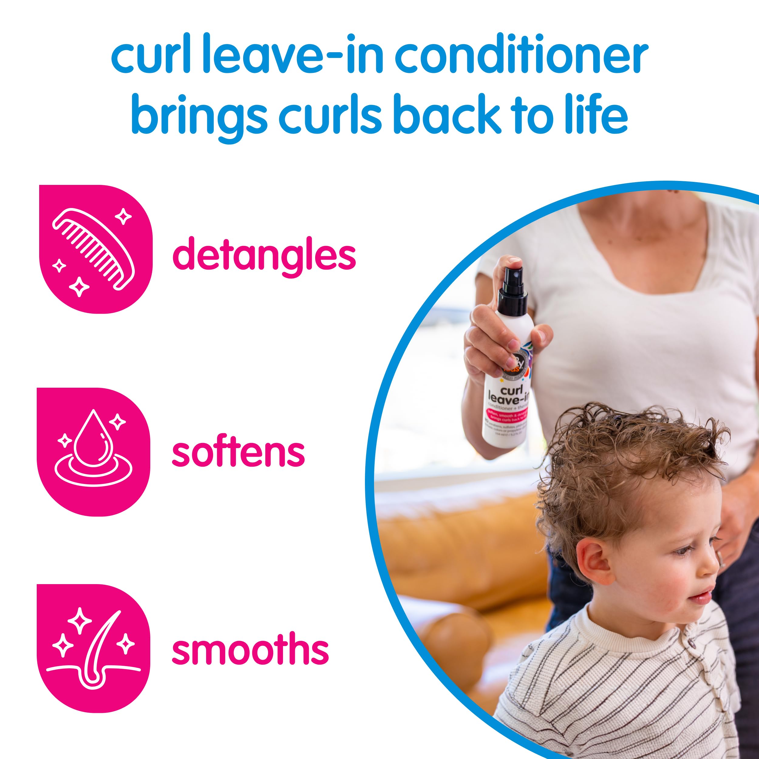 So Cozy Leave In Conditioner Spray (8 Fl Oz) Paraben-Free Detangler for Kids' Curly Hair, Deep Conditioner & Tangle-Free Curls, Gentle & Nourishing with Keratin, Vitamin B5, Olive Oil & Jojoba Oil