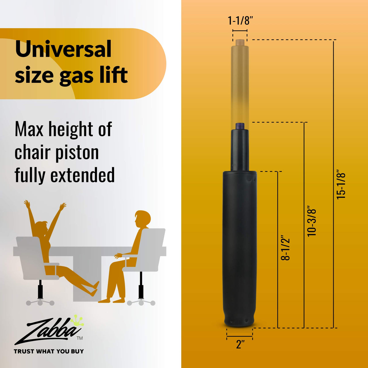 Office Chair Cylinder Replacement - Includes Removal Tool, Gloves, Gas Cylinder w/Hydraulic Piston