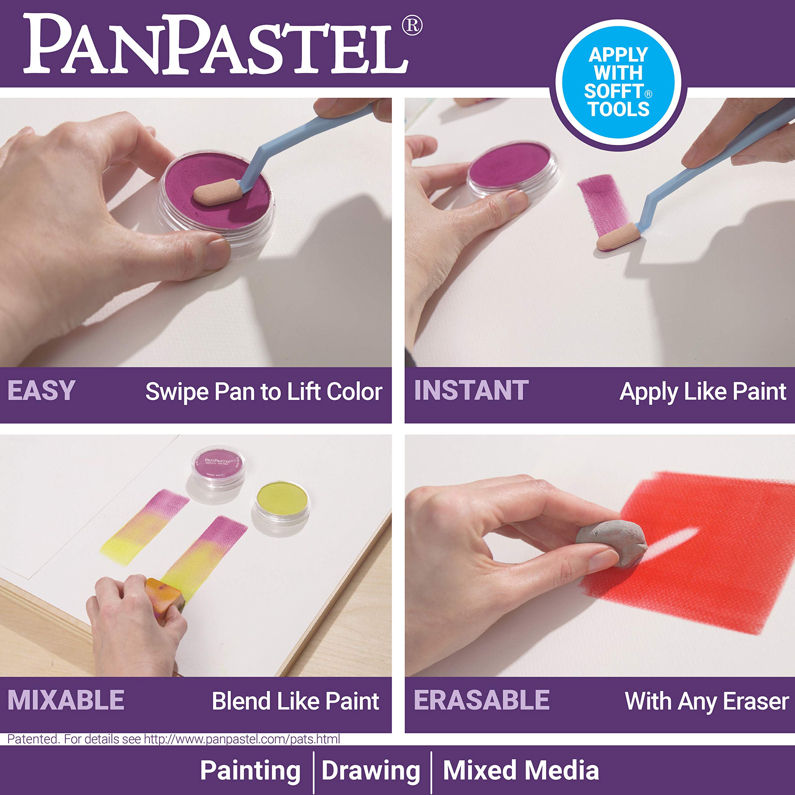 PanPastel Artist Pastels by GOLDEN, Painting Set, 10 Color, Professional Artist Pastels, Unique Pan Format (cake-like)