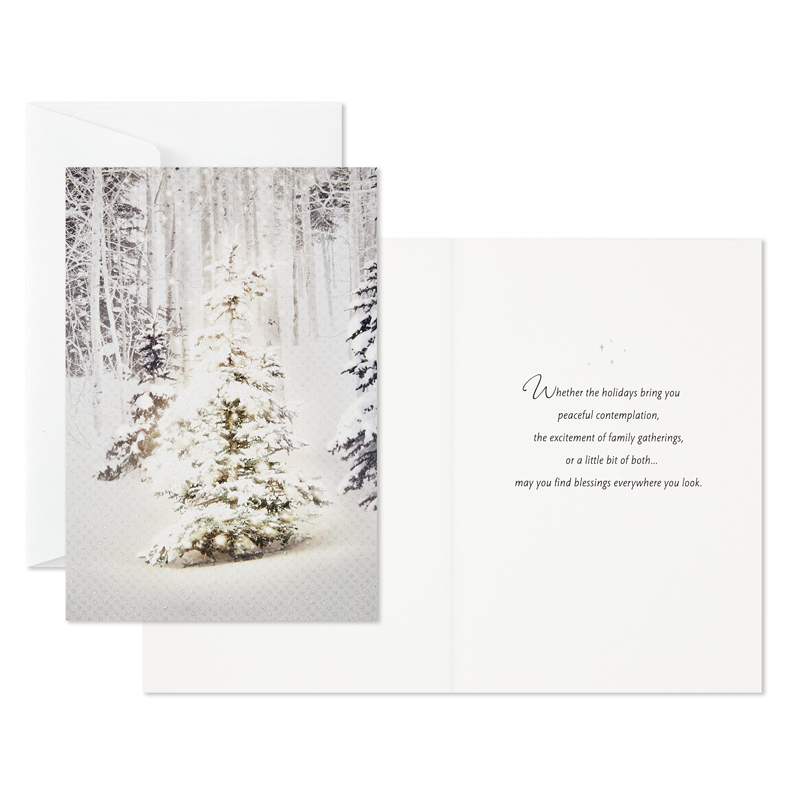 Hallmark Boxed Christmas Cards, Snowy Glowy Tree (16 Cards and Envelopes)