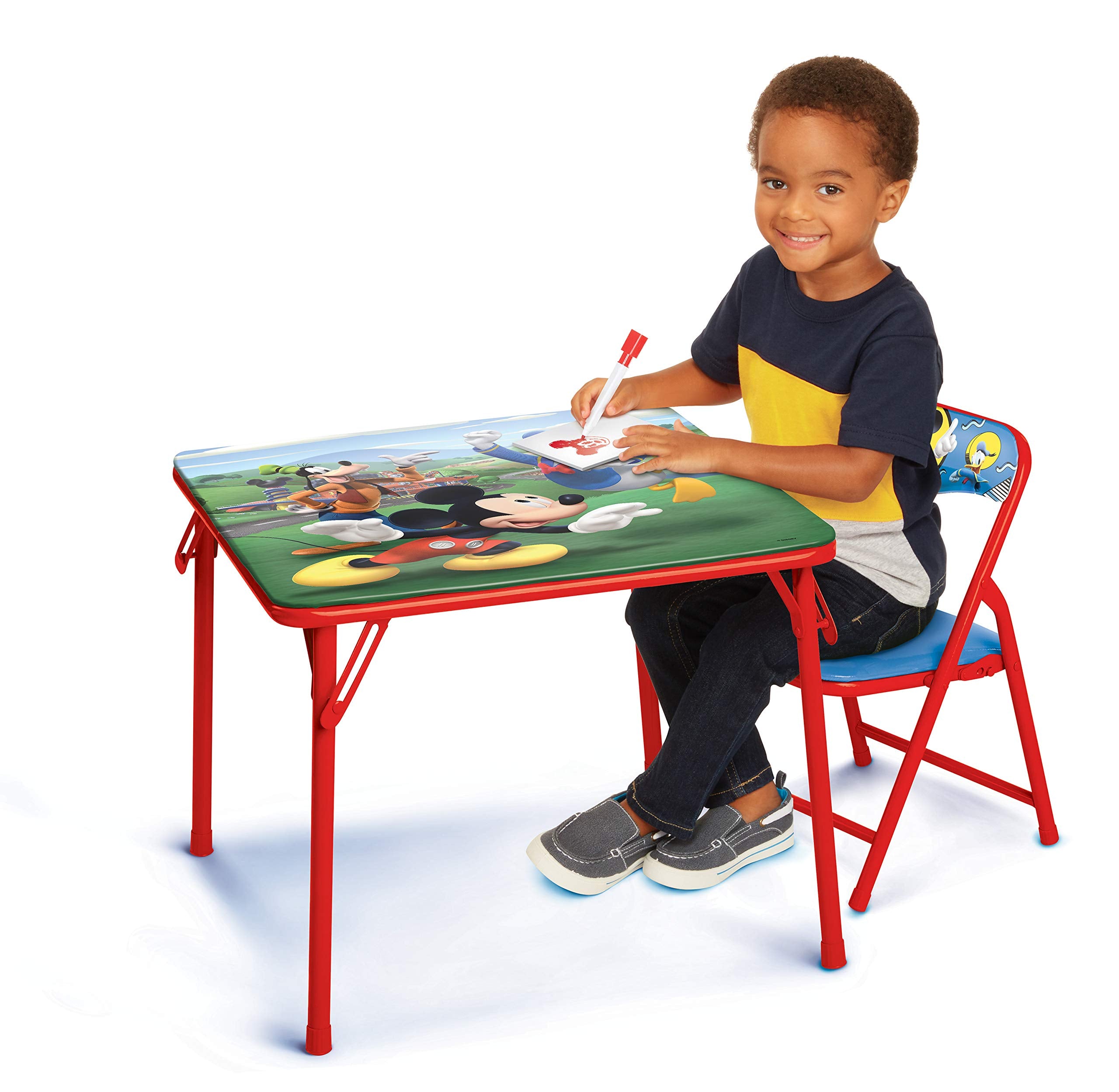 Mickey Mouse Table & Chair Set for Toddlers 24-48M, Includes 1 Table & 1 Chair [Amazon Exclusive] Table: 20"L x 20"W x 16.4"H, Chair: 12"L x 11.6"W x 17"H - Weight Limit: 70 lbs