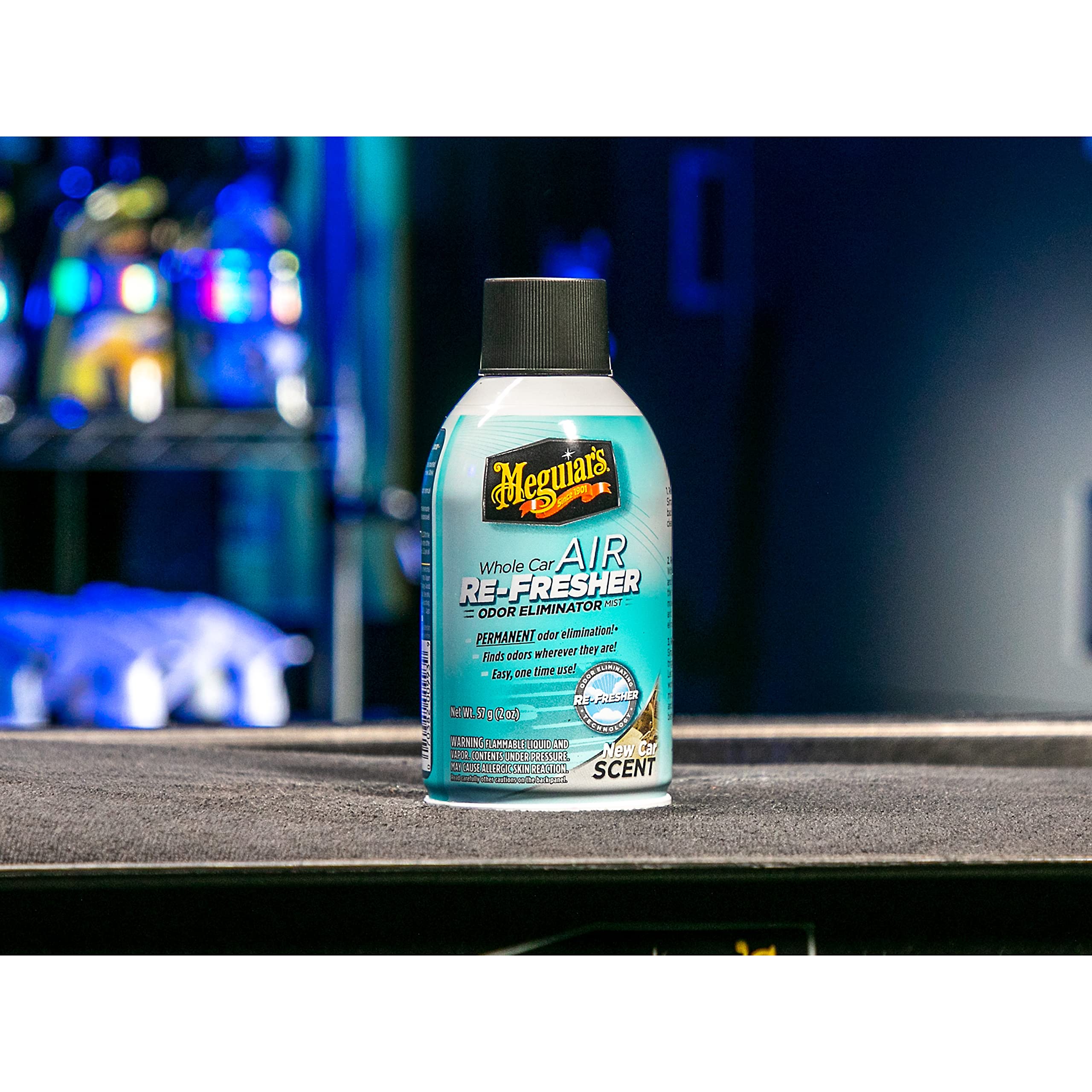 Meguiar's Whole Car Air Re-Fresher Odor Eliminator Mist - New Car Scent - Revitalize Your Car This Holiday Season and Permanently Remove Lingering Odors, 2 Oz Aerosol