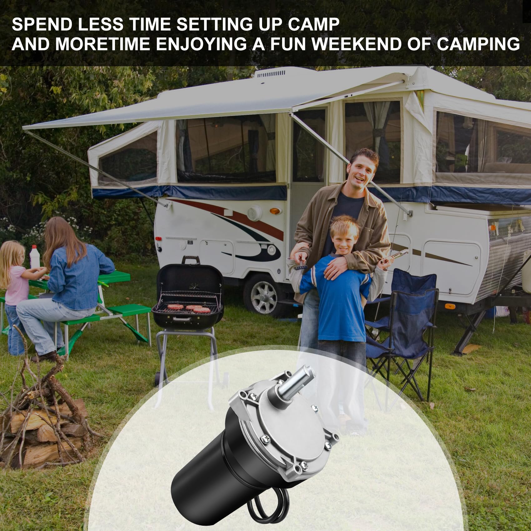 RV Rear Electric Stabilizer Jack Motor Compatible Lippert 337199 113407 352338 138445 369774 298707 178562 162307, Replaces #K01531A800 K01531-A800 K01285C800 K01285-C800