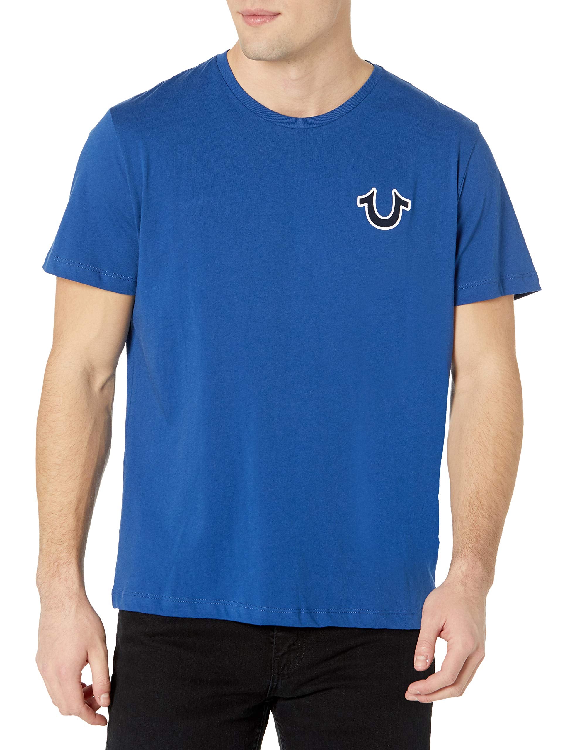 True Religion Men's Buddha Logo Crew Neck Tee, Cobalt, X-Large