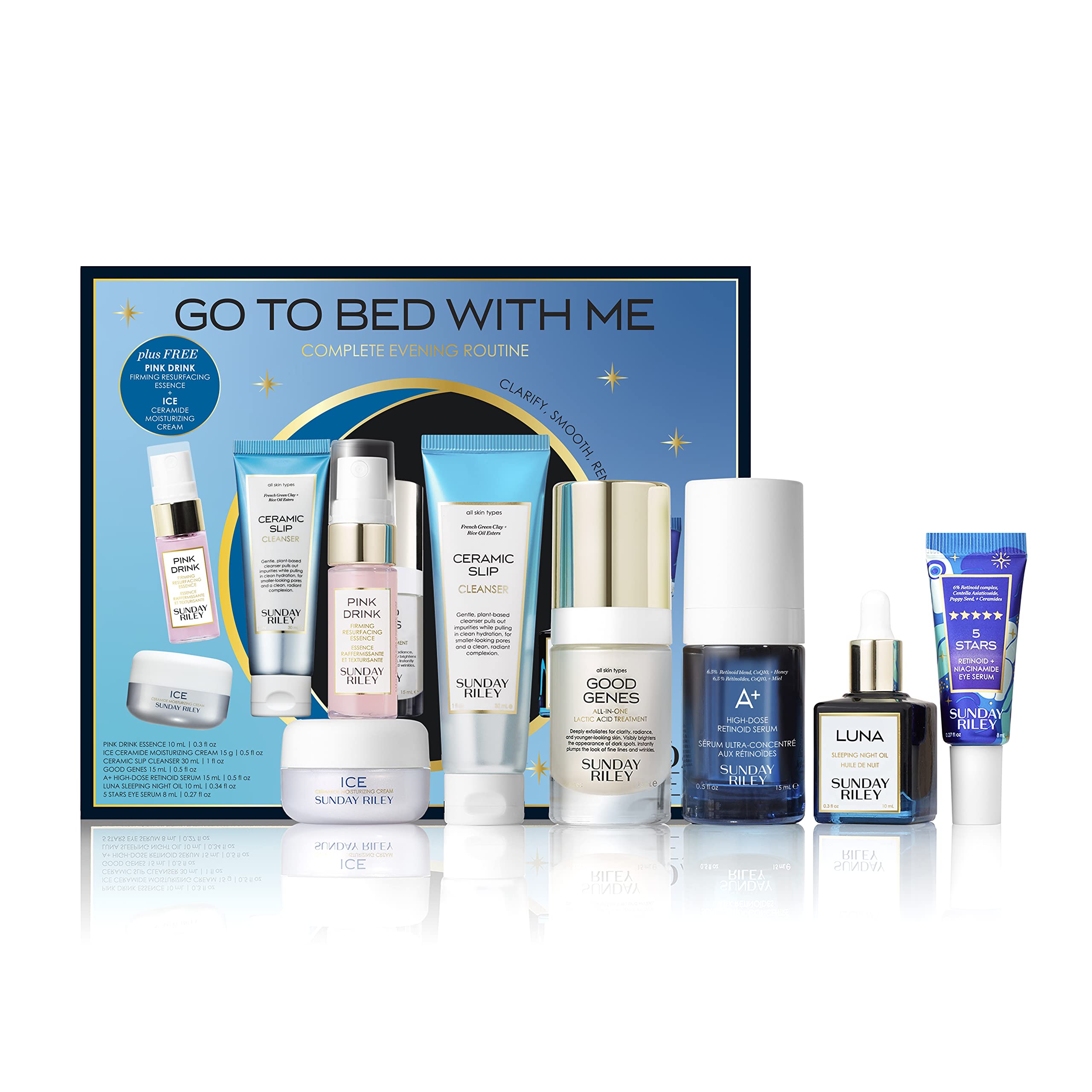 Sunday Riley Go To Bed With Me Complete Anti-Aging Evening Skincare Set