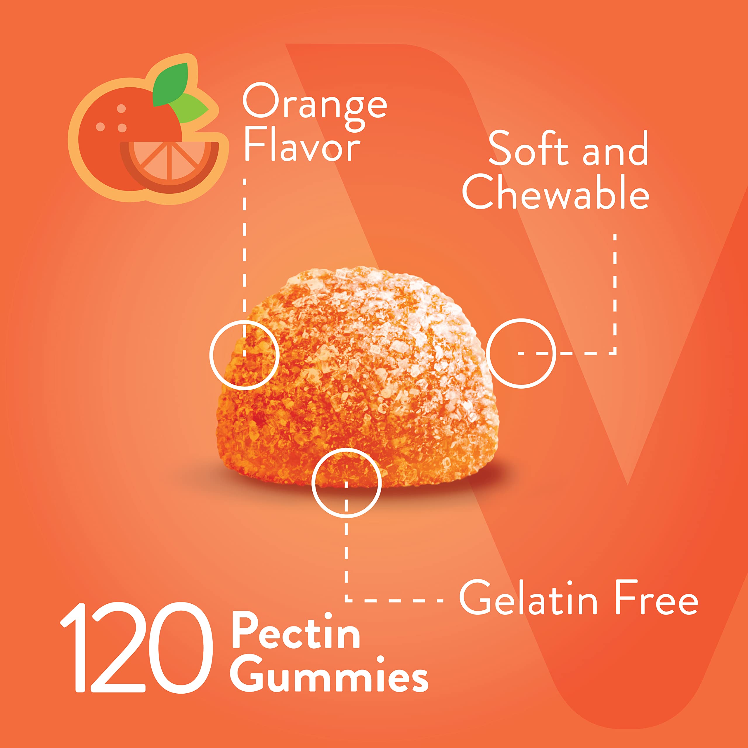 Vitamin C Gummies for Adults & Teens with Zinc & Echinacea - Immune Support Gummies - Immune Booster - Vegan, Gelatin Free, Gluten Free, GMO Free - Tasty Vitamin C Chewable Orange Flavored Gummy