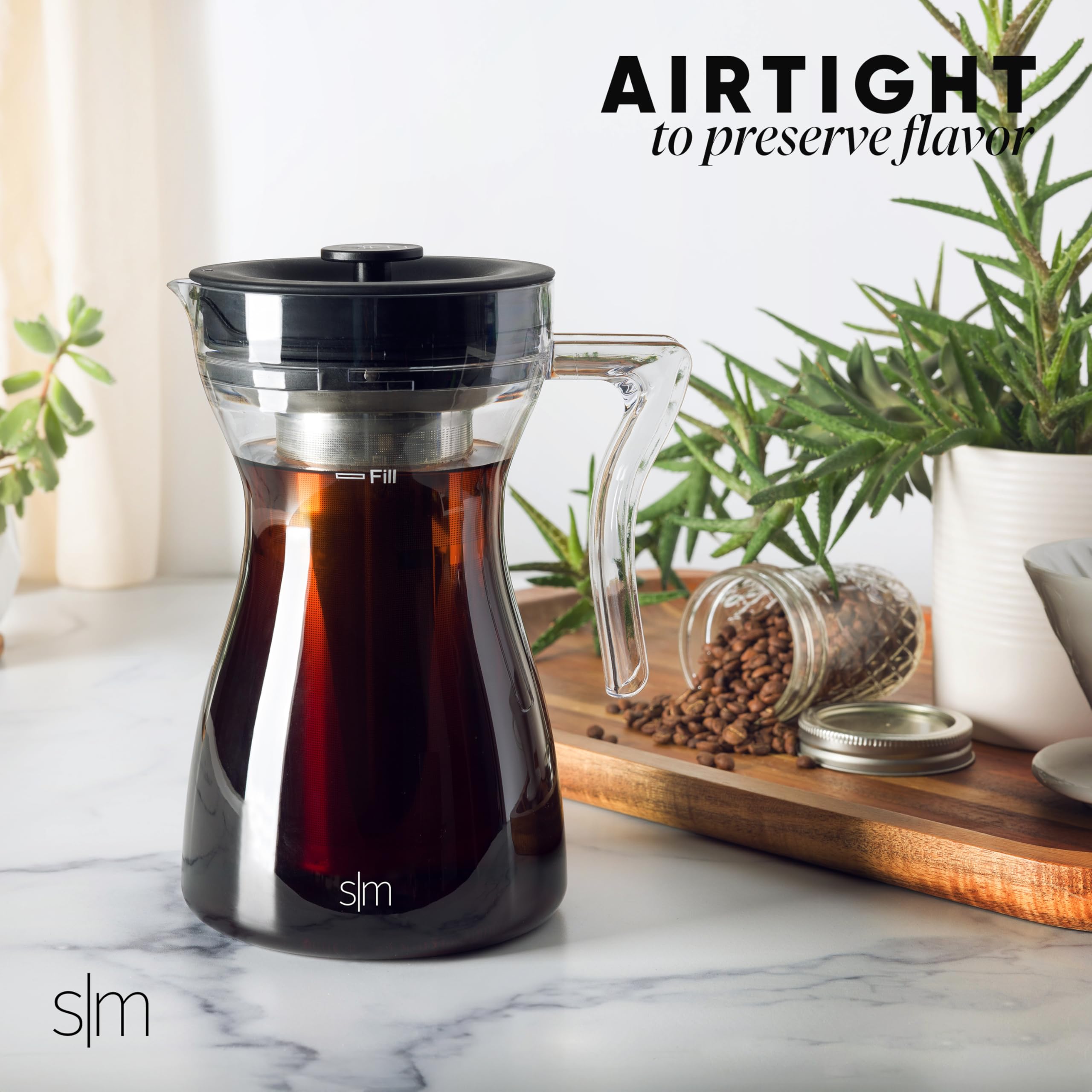 Simple Modern Hugo Cold Brew Coffee Maker | Airtight Pitcher with Fine Mesh Filter | Iced Tea Brewer | 1.5 Quart