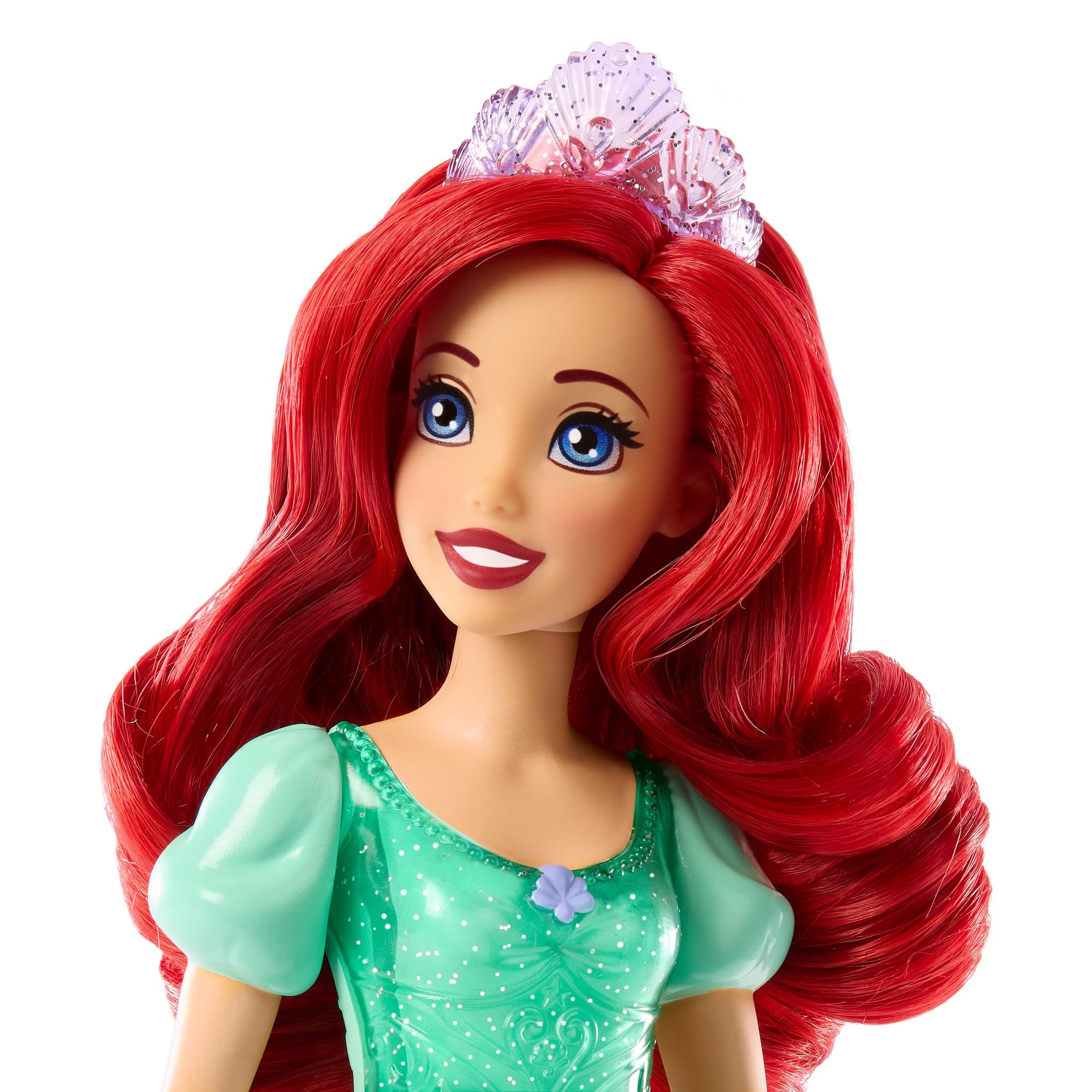 Mattel Disney Princess Toys, Ariel Fashion Doll, Sparkling Look with Red Hair, Blue Eyes & Tiara Accessory, Inspired by The Little Mermaid Movie