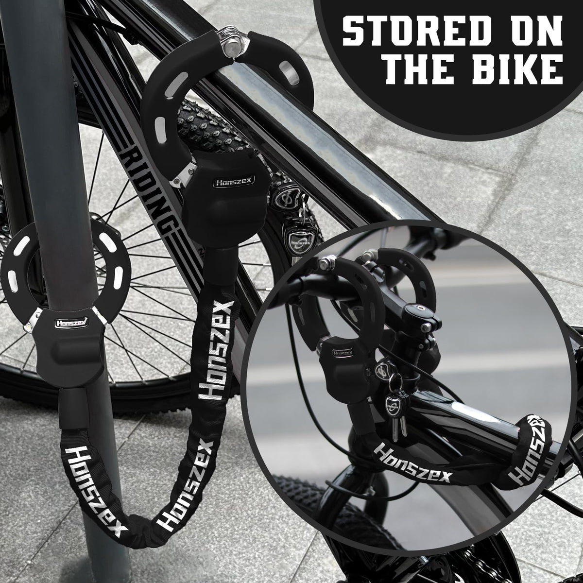 Honszex Scooter Lock, Bike Locks High Security with Key, 36.22inch Multi-Color Heavy Duty Bike Lock Chain, Accessories for e-Bikes & e-Scooters, Lock for Bicycle, E-Bike, Electric Scooter