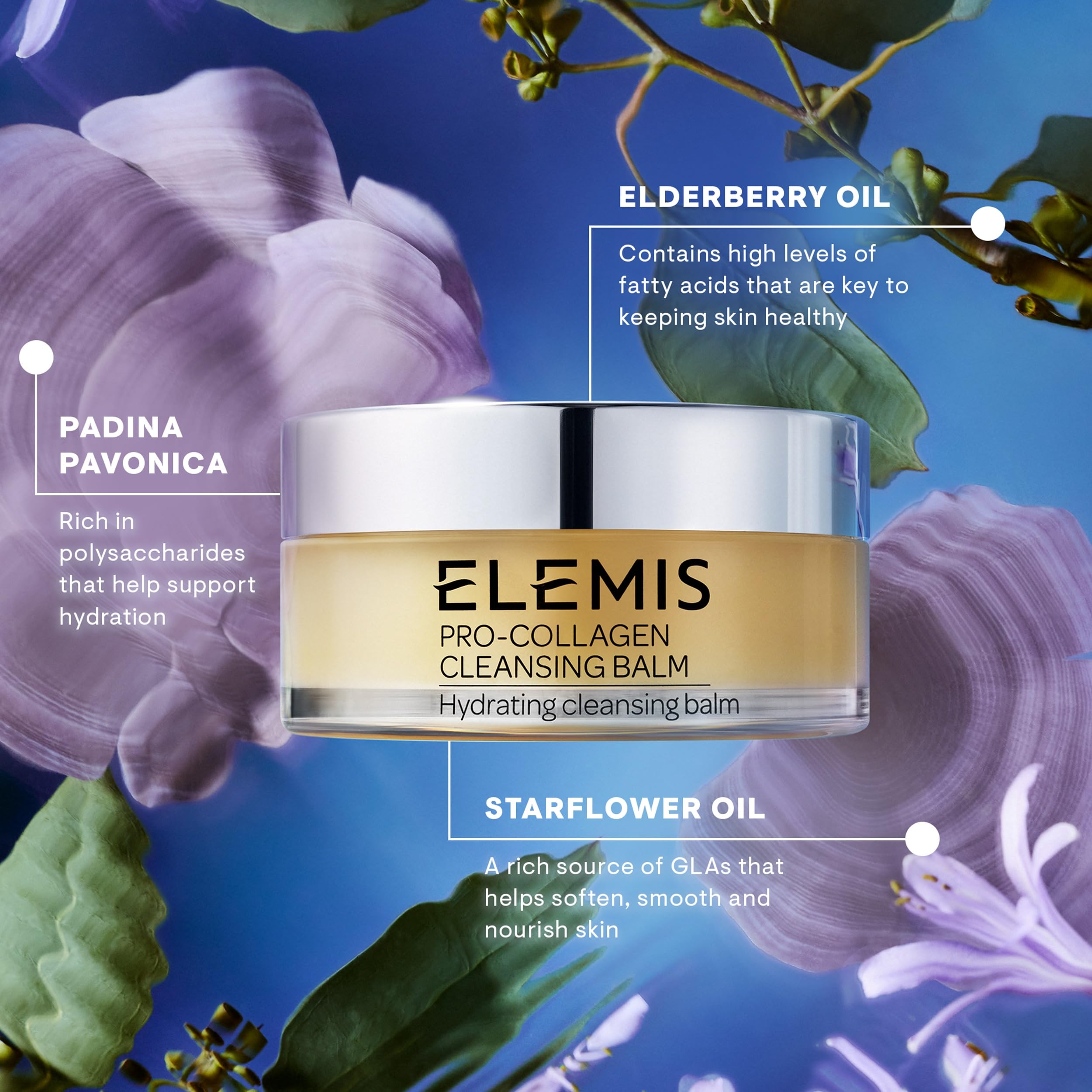 ELEMIS Pro-Collagen Cleansing Balm Makeup Remover, Hydrating Facial Cleanser, Oil Cleanser, Oil Makeup Remover, Deep Cleanse