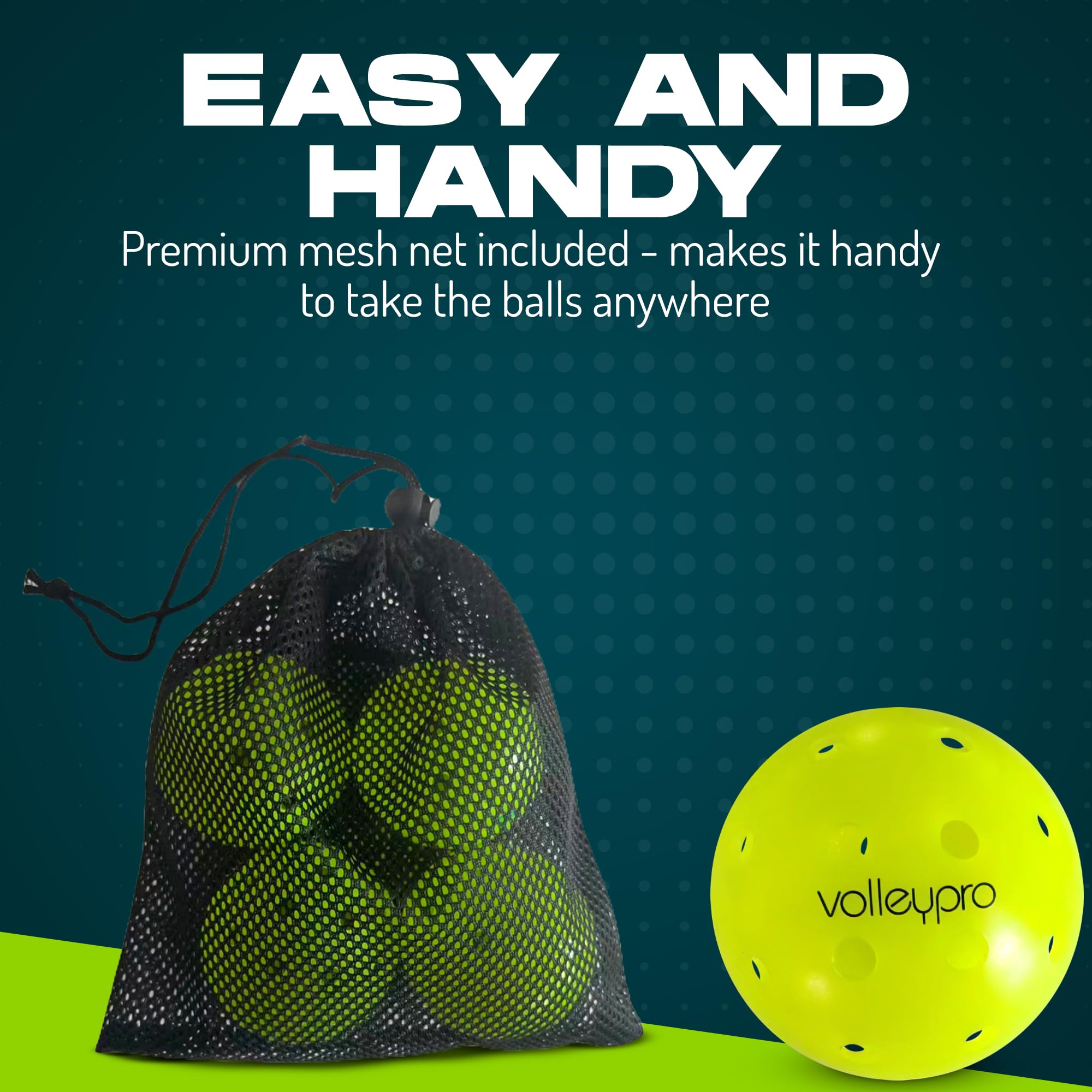 Volley Pro 4-Pack Outdoor Pickleballs: Ultimate Quality, Precision-Balance, and Durability for Confident Competition