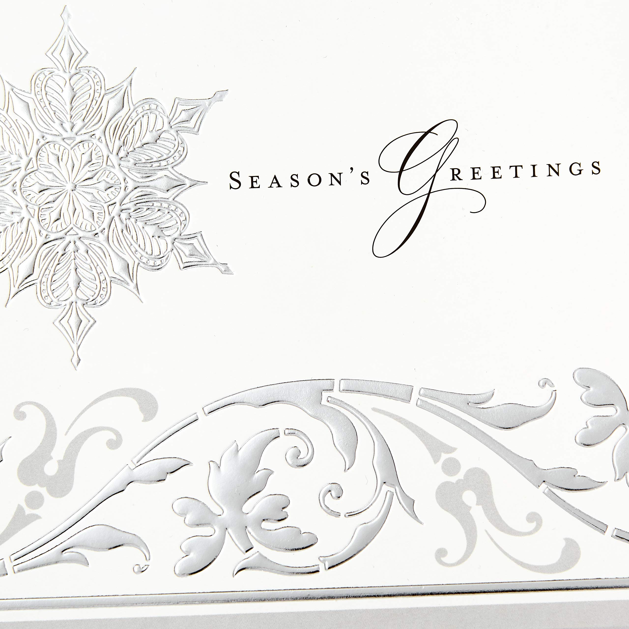 Hallmark Boxed Holiday Cards (Season's Greetings Snowflake, 40 Holiday Cards with Envelopes)