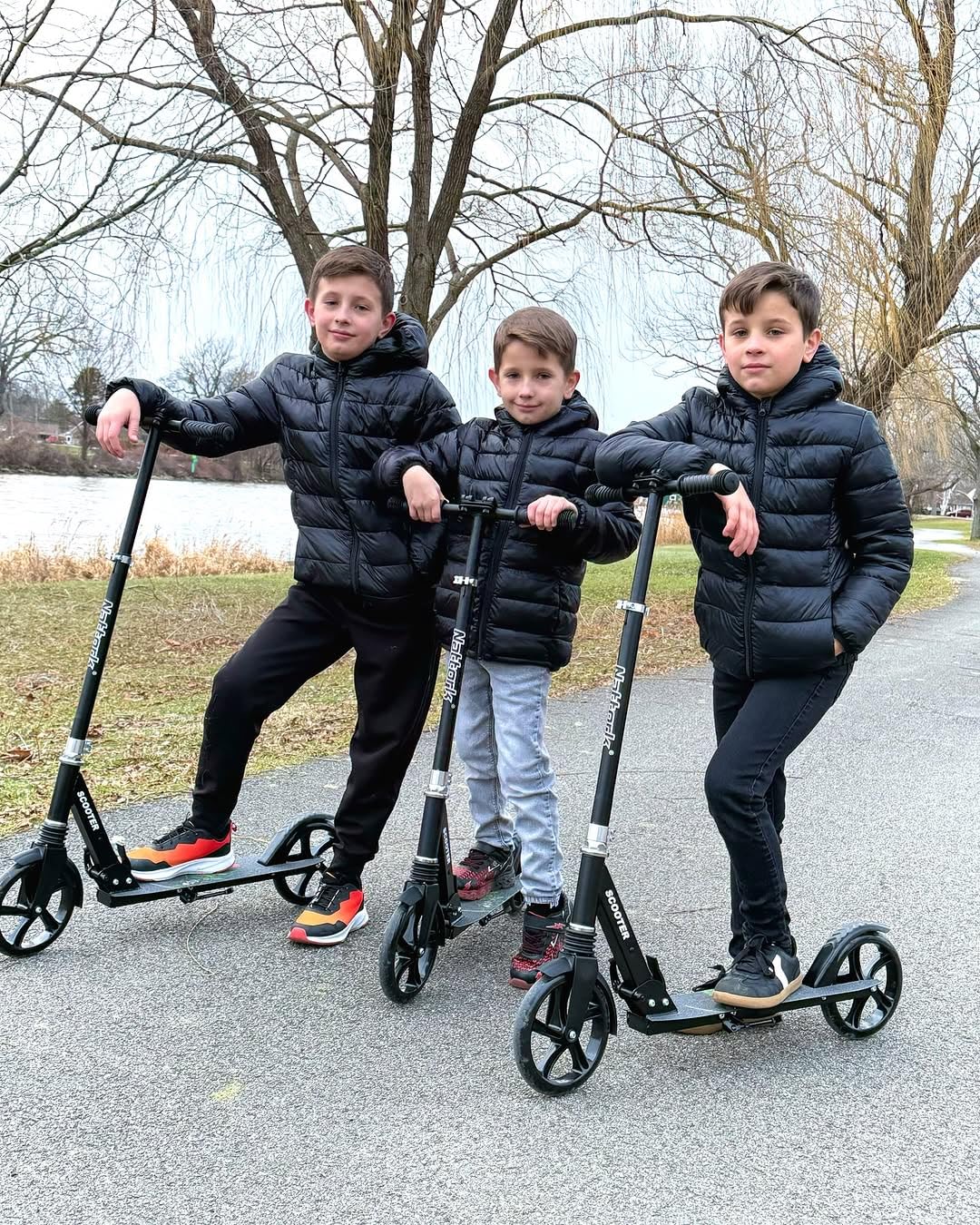 Nattork Kick Scooter for Kids 6+ Years Teens Adults - 220LB Weight Capacity, Front Shock Absorber and Adjustable Handlebar - Smooth Ride with 8" Sturdy Wheels, Ideal for Outdoor Sports White