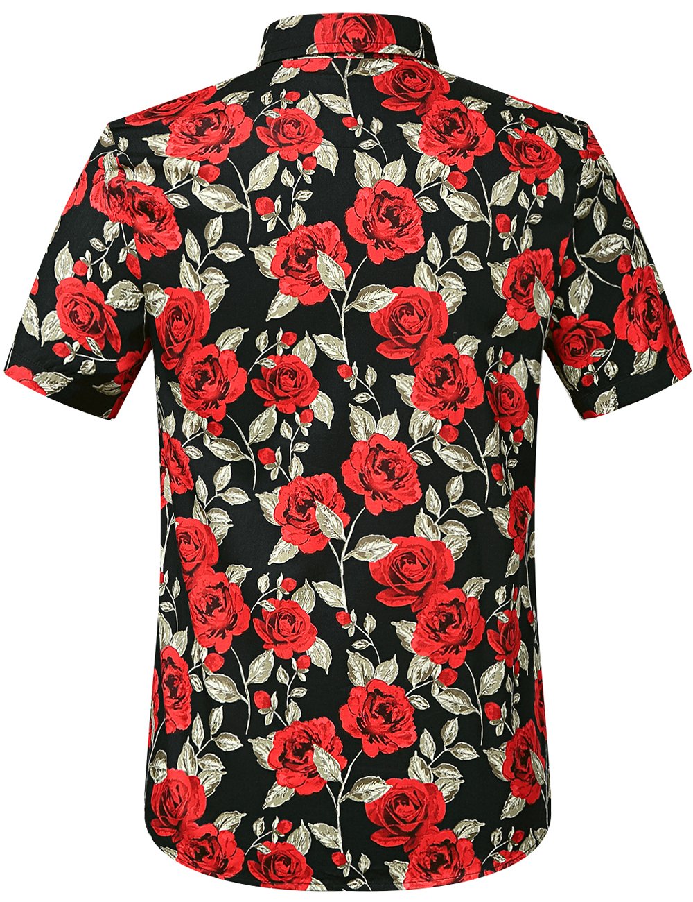 SSLR Mens Hawaiian Shirt Casual Button Down Shirts Short Sleeve Hawaiian Shirts for Men (Medium, Black)