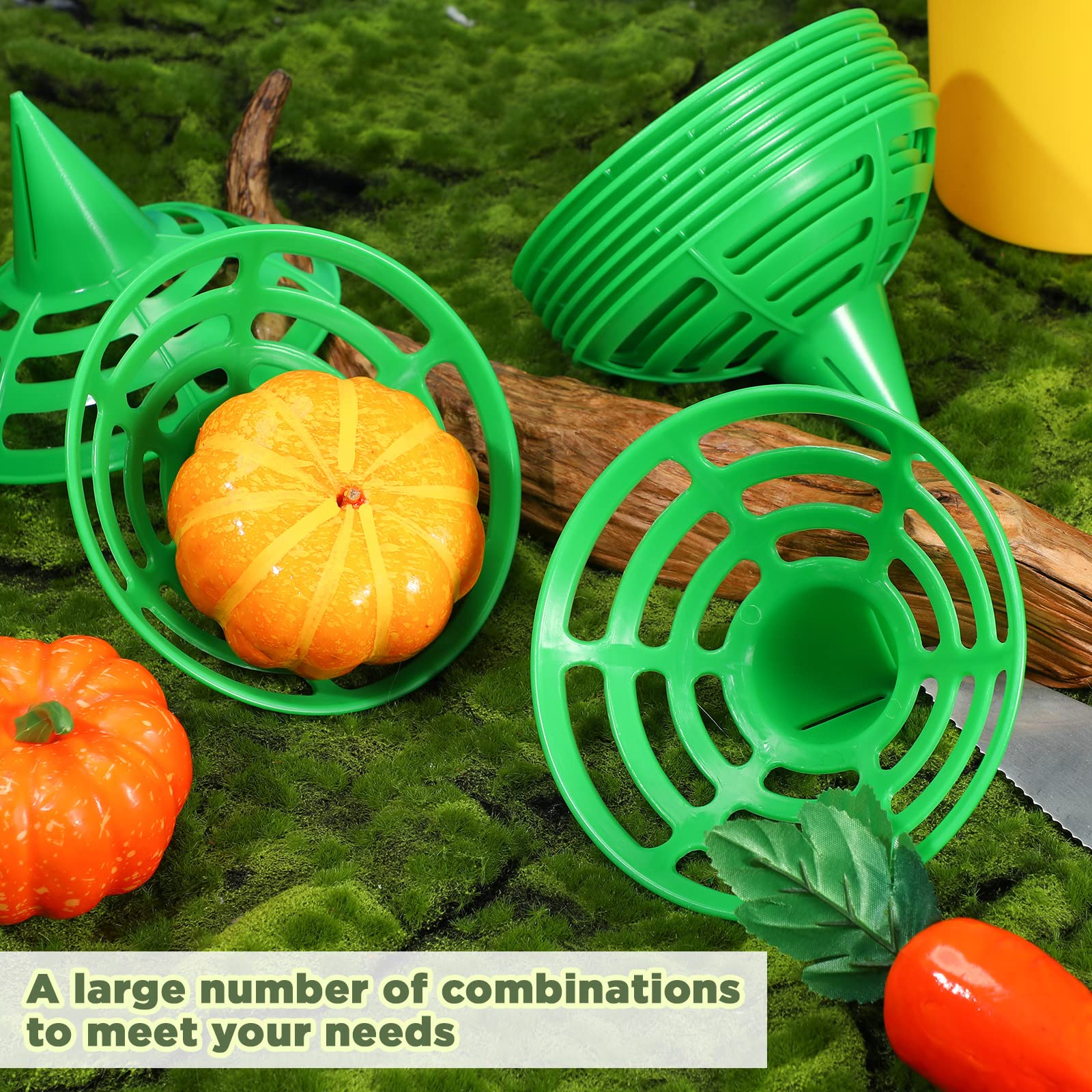 Censen 24 Packs Melon Cradle Pumpkin Support Cantaloupe Squash Watermelon Fruit Holder Set Garden Support Plant Trellis for Pumpkin Honeydew Gourds Plant Growing, Holds up to 8lbs