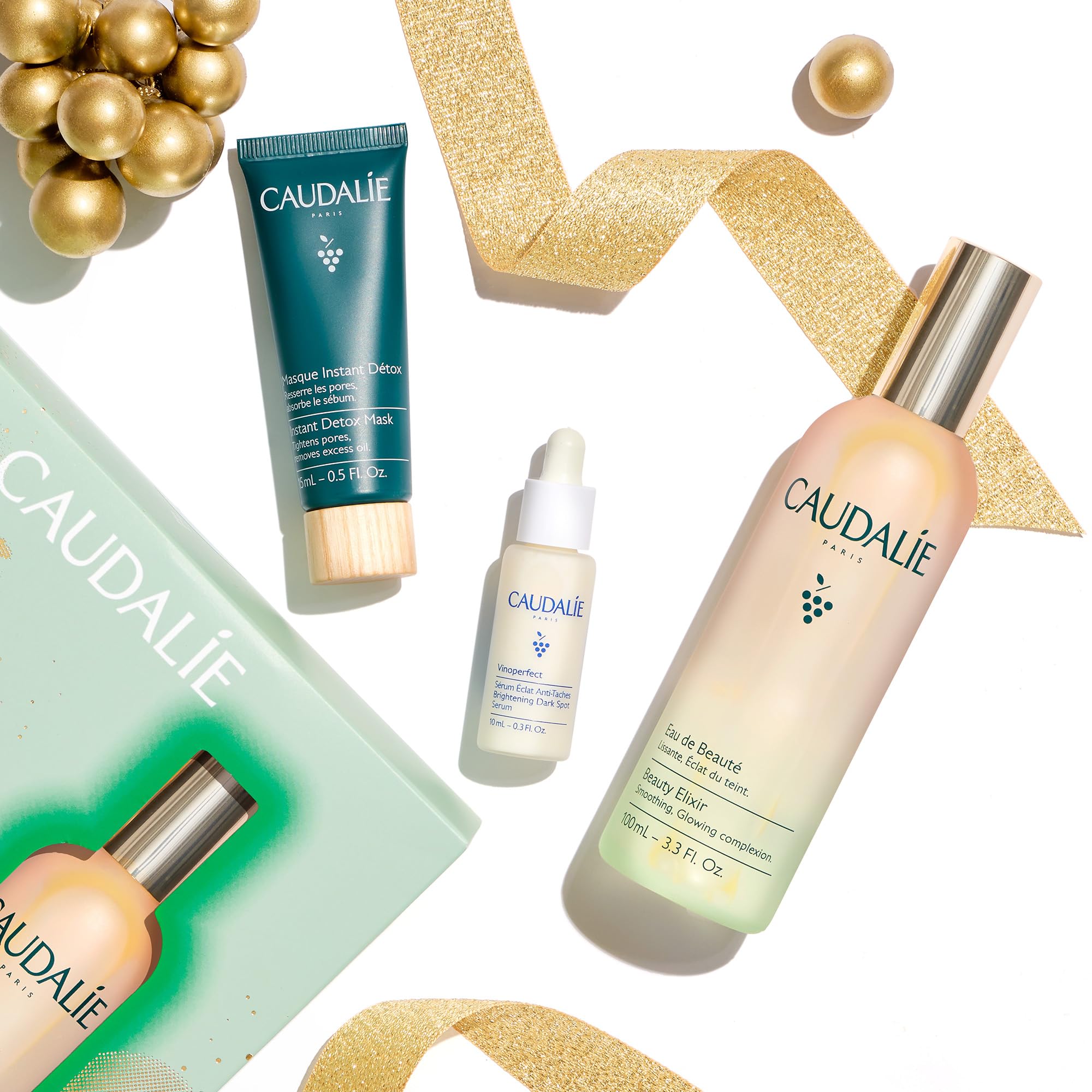 Caudalie Prep & Glow Best-Sellers Skin Care Set - Full-Size Beauty Elixir + FREE Instant Detox Mask 15ml + FREE Vinoperfect Radiance Serum 10ml ($85 Value)