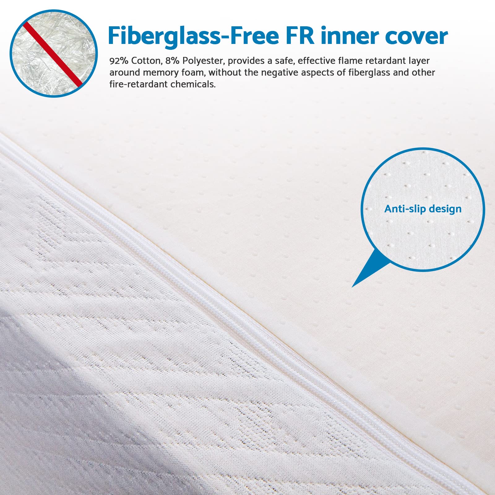 LIFERECORD 8 inch Twin Mattress in a Box, Gel Memory Foam Mattresses Made in USA for Twin Bed, Medium Firm, White