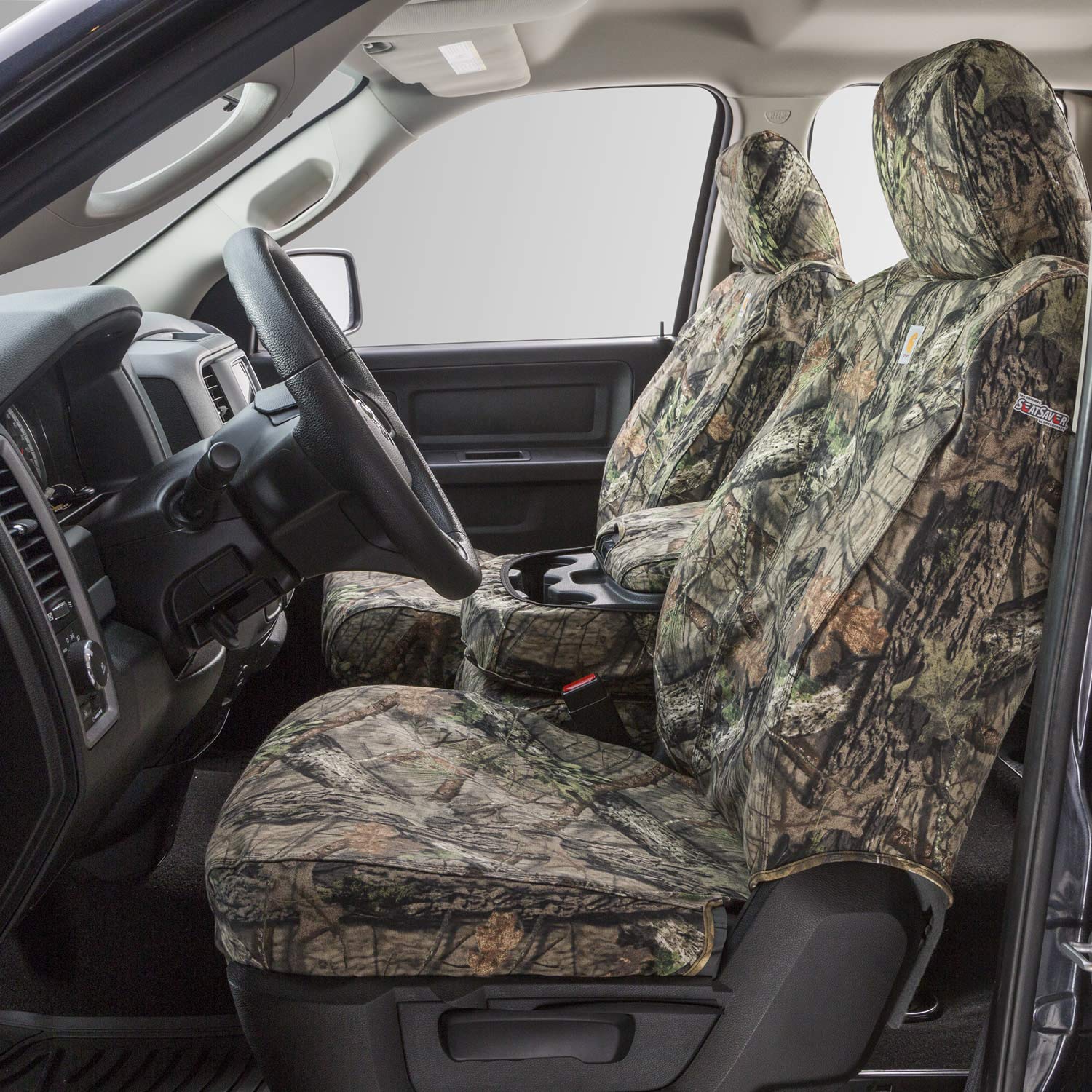 Covercraft - SSC3457CAMB Carhartt Mossy Oak Camo SeatSaver Front Row Custom Fit Seat Cover for Select Ram Models - Duck Weave (Break-Up Country)