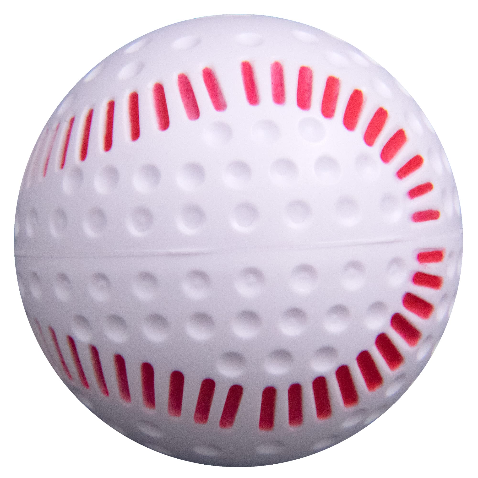 Baden White Dimpled Baseballs with Red Seams | High-Durability for Pitching Machines, Consistent Training, 12-Pack
