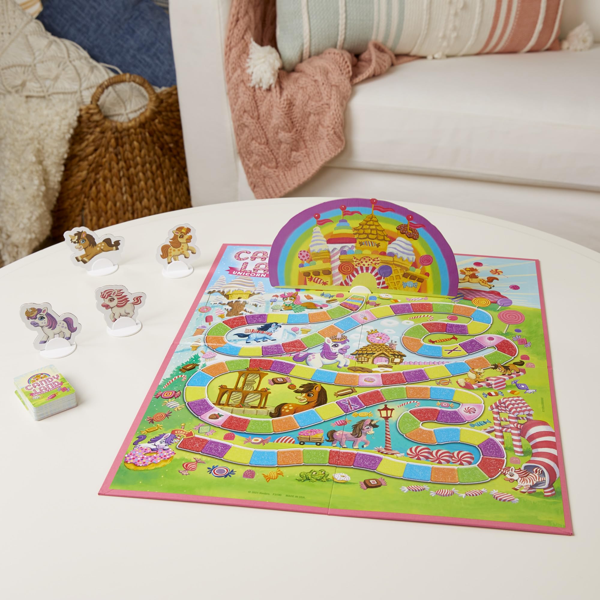 Hasbro Gaming Candy Land Unicorn Edition Preschool Board Game | Unicorn Games for Girls & Boys | 2-4 Players | Ages 3+ (Amazon Exclusive)