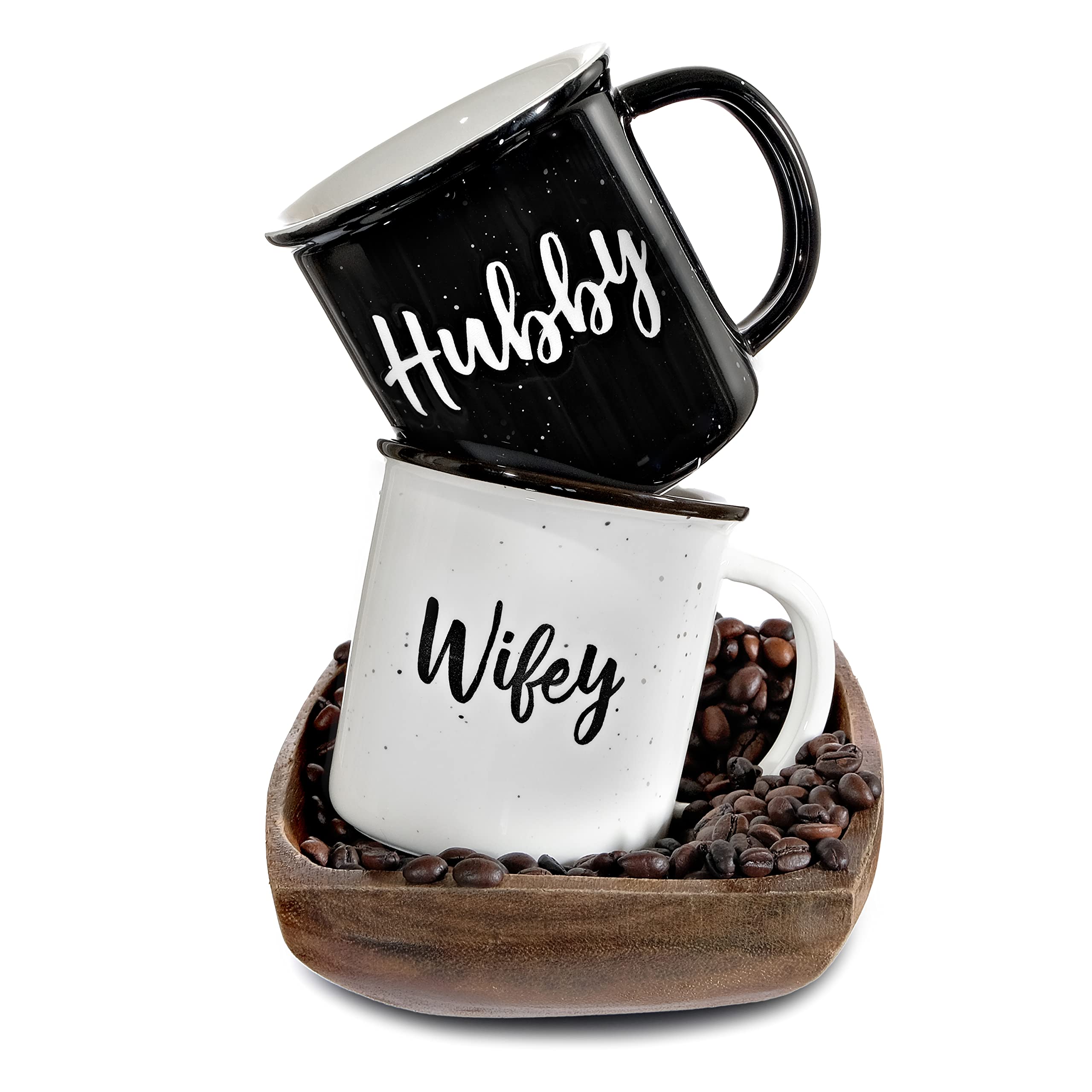 Wifey Hubby Mugs Set of 2 Coffee Mug 11 Ounce, Bride Gift, Engagement Gift, His and Hers Gift, Mr and Mrs Coffee Mug Set, Bride to Be Gift, Hubby and Wifey Mug, Mr and Mrs Cup Couples Mug