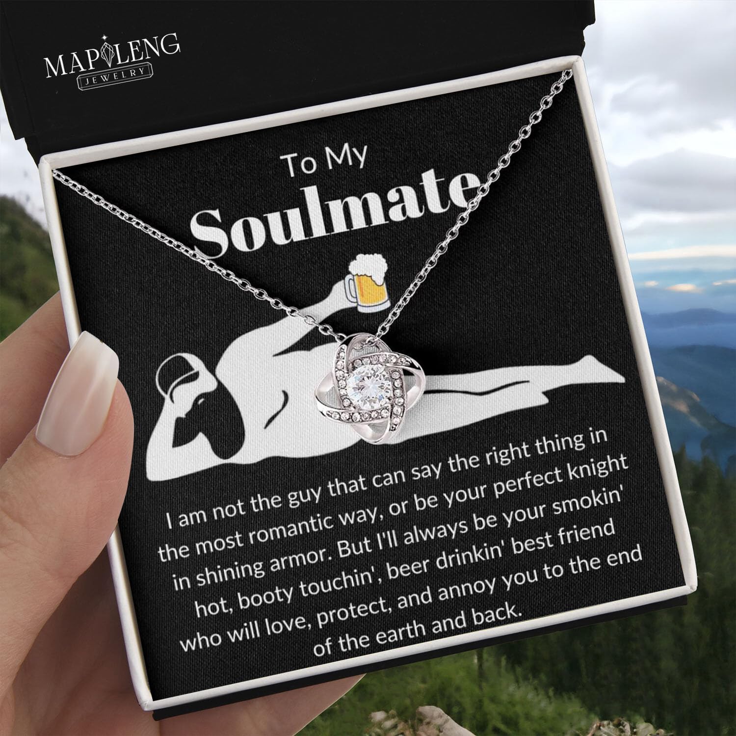 To My Soulmate Necklace For Women, Funny Gifts For Girlfriend, Personalized Christmas Presents For Girlfriend, Best Birthday Meaningful Gift Ideas For Wife, Women Romantic Jewelry For Her Anniversary