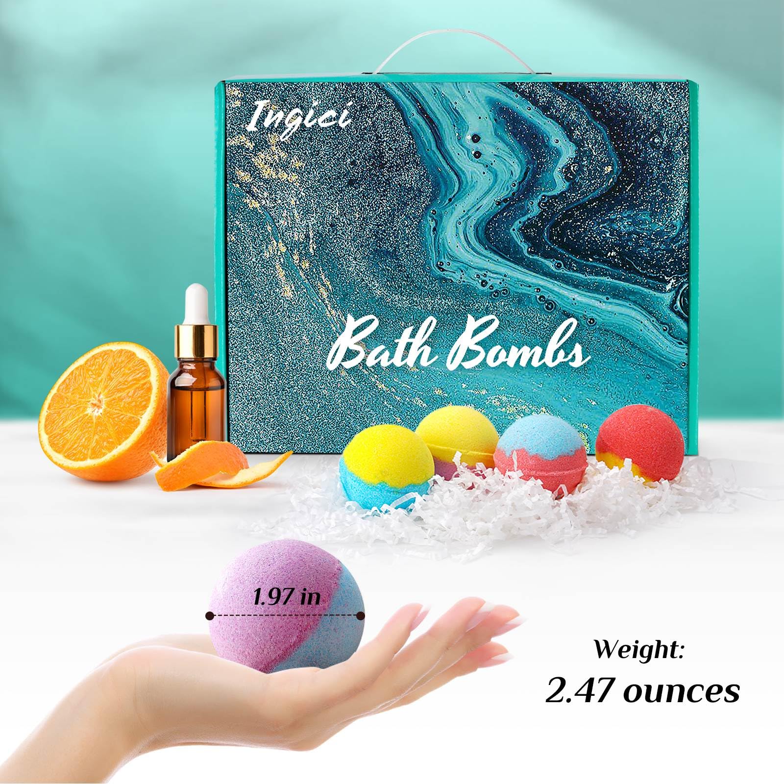 Ingici Bath Bombs Gift Set - 20Pcs Bath Bombs for Women, Christmas Gifts for Women, Birthday Gifts for Women, Christmas Stocking Stuffers for Women