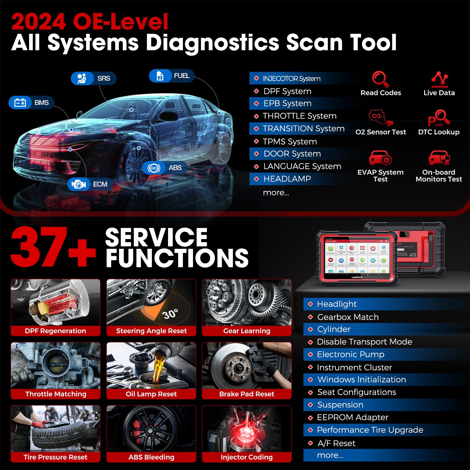 LAUNCH X431 PRO Elite OBD2 Scanner 2024 New Bidirectional Scan Tool with CANFD DOIP, All-in-one Automotive Diagnostic Tool with Full Function,ECU Coding,Full System,37+ Resets,FCA Autoauth