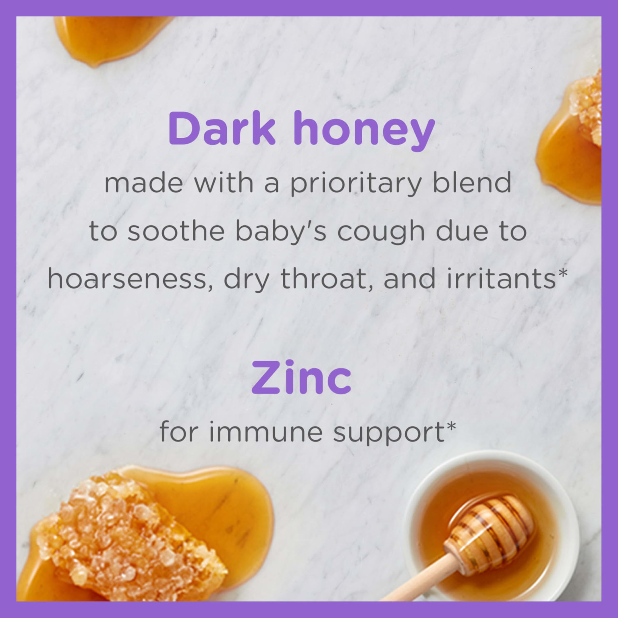 Zarbee's Baby Cough Syrup + Immune, Drug & Alcohol-Free Toddler Cough Relief with Dark Honey & Zinc, Natural Cherry Flavor, 2Fl Oz