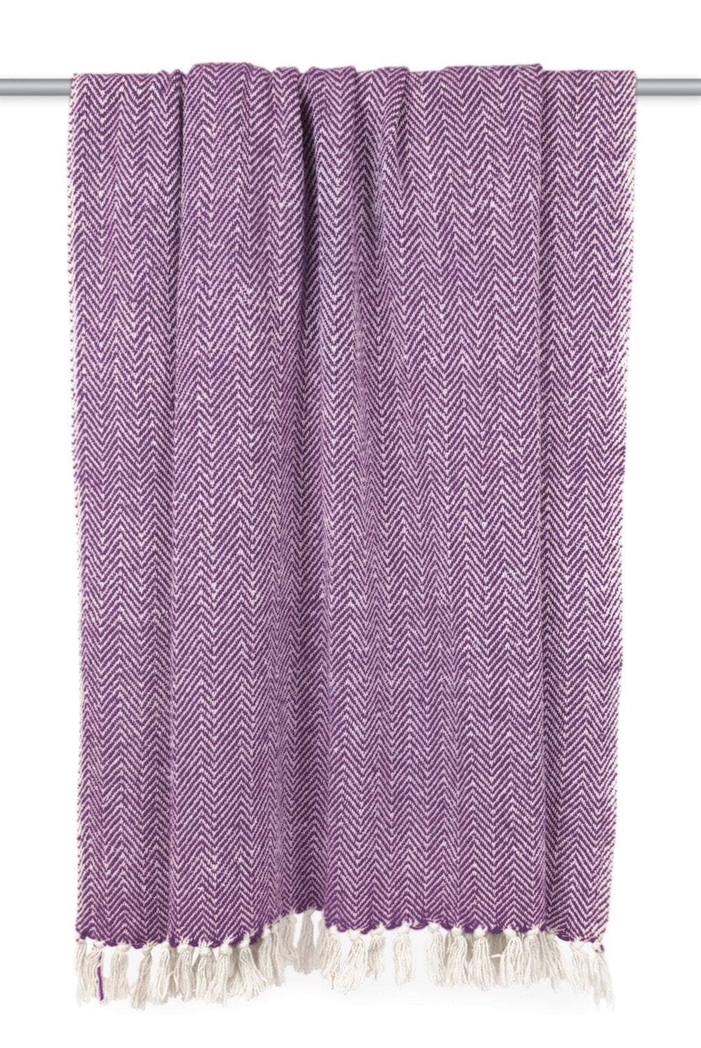 DII Chevron Throw Collection Handloomed Cotton, 50x60, Eggplant