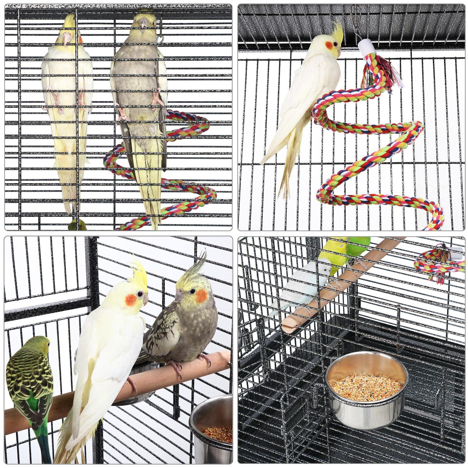 Yaheetech 68-inch Rolling Play Top Large Parrot Bird Cage for African Grey Cockatiel Conure Lovebird Parakeet Budgie