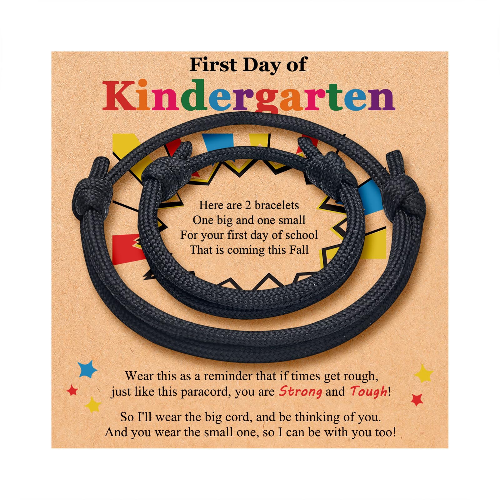 PINKDODO First Day of Kindergarten Bracelet Mommy and Me Bracelets Back to School Gifts Mother Son Anxiety Bracelet First Day of School Gift for Mom and Son Bracelets