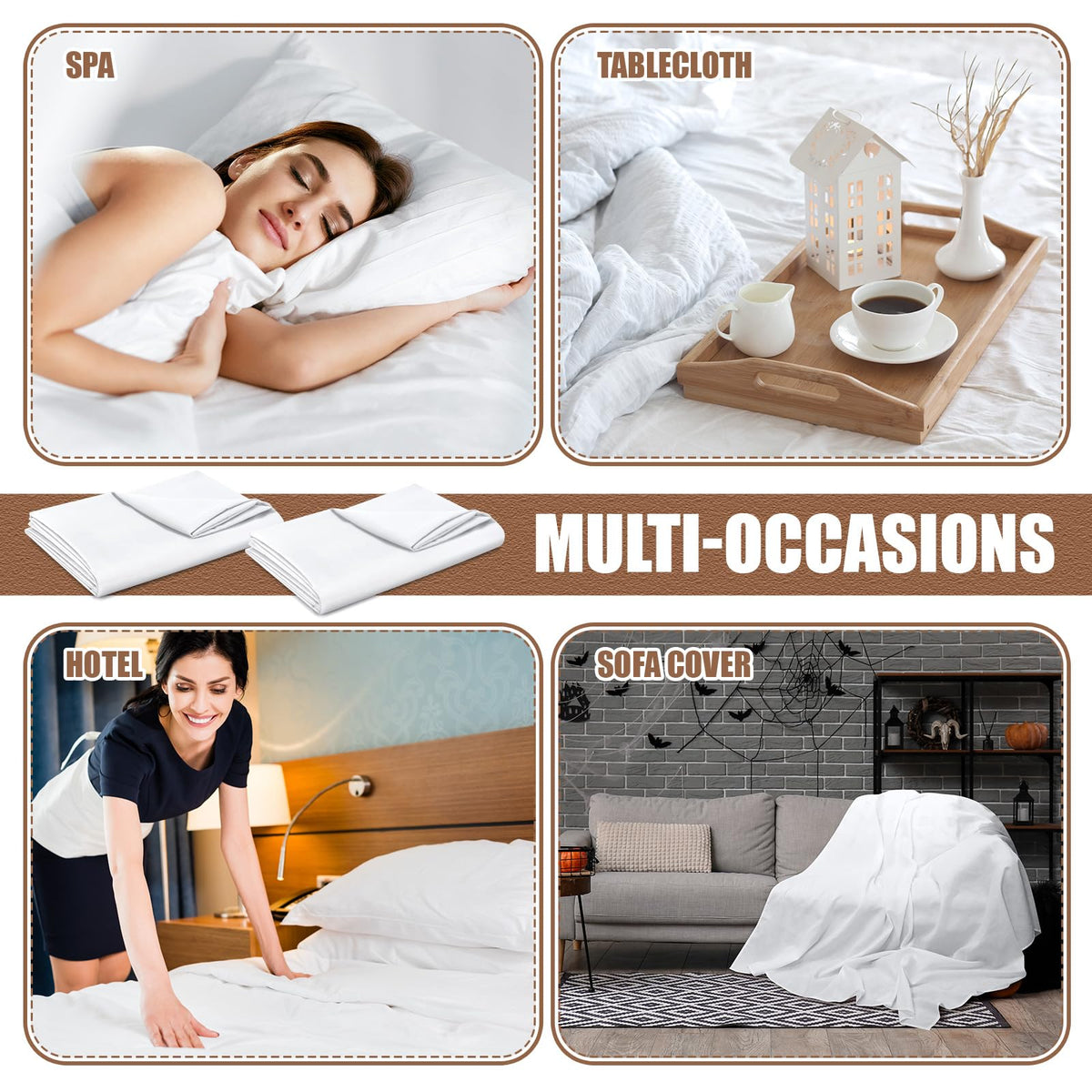 SmoothNovelty 30 Pack Flat Sheets Bulk Soft Microfiber Sheets Bed Sheet Dust Poof Cover for Motel Rental Properties Hospital Auction Home Curtain(Twin,White)