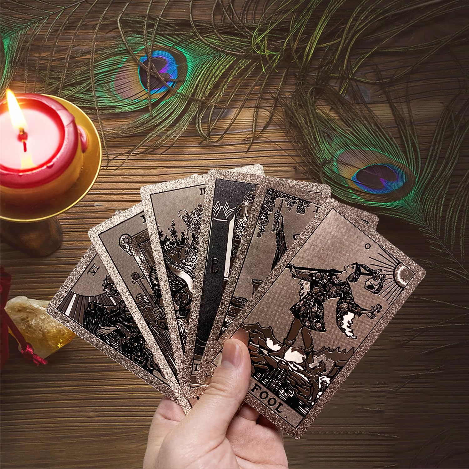 SUNHHX Tarot Cards Deck, 78 Tarot Cards PVC Waterproof Resistant Resistant Classic Tarot Cards with Guidebook for Beginners and Professional Player