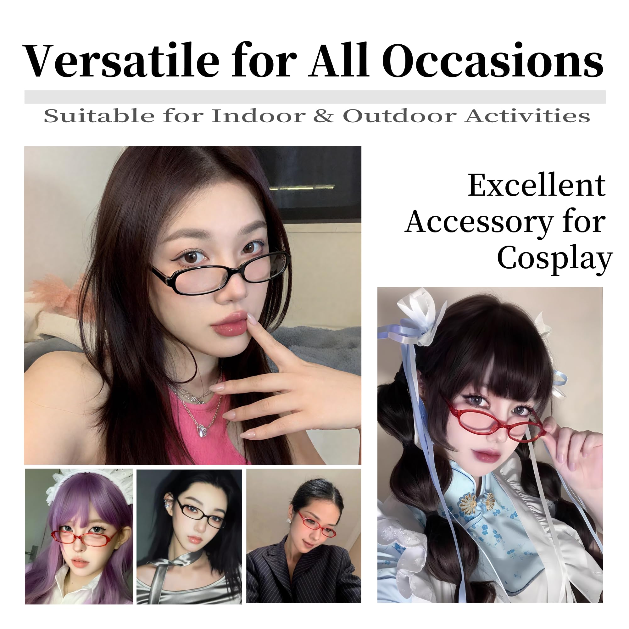 BOBUXLIIN Blue Light Fake Glasses Office-siren Glasses for Women Rectangle Frame Non Prescription Fashion 2025 Accessories