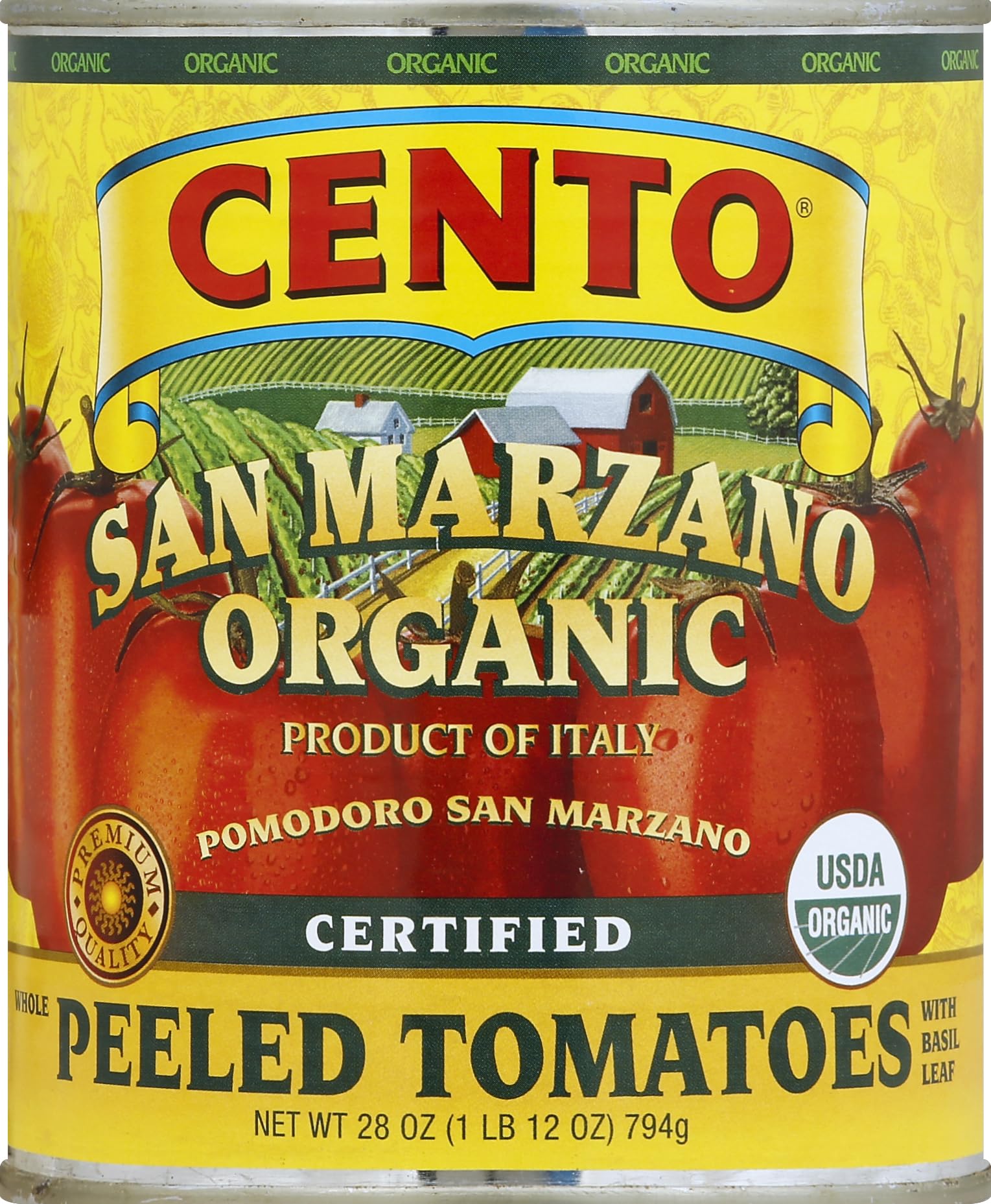 Cento Foods, Organic San Marzano Peeled Tomatoes, 28 Ounce