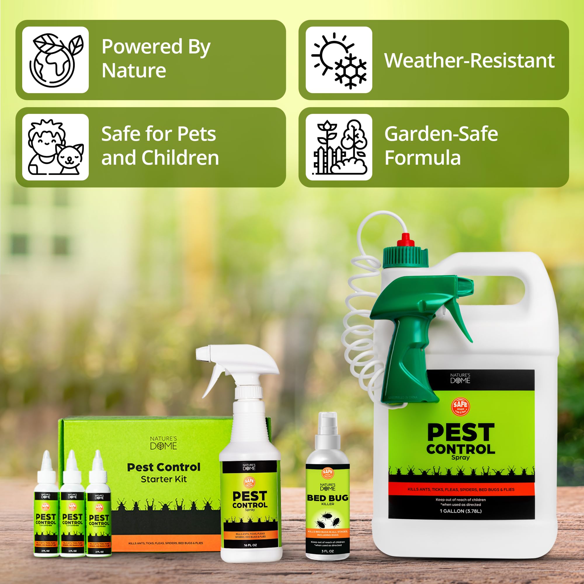 Nature’s Dome Outdoor Bug Spray – Flea, Tick & Mosquito Yard Treatment – Plant-Based Insect Killer & Repellent with Essential Oils – Safe for Pets, Kids & Plants – 32 oz Ready-to-Use