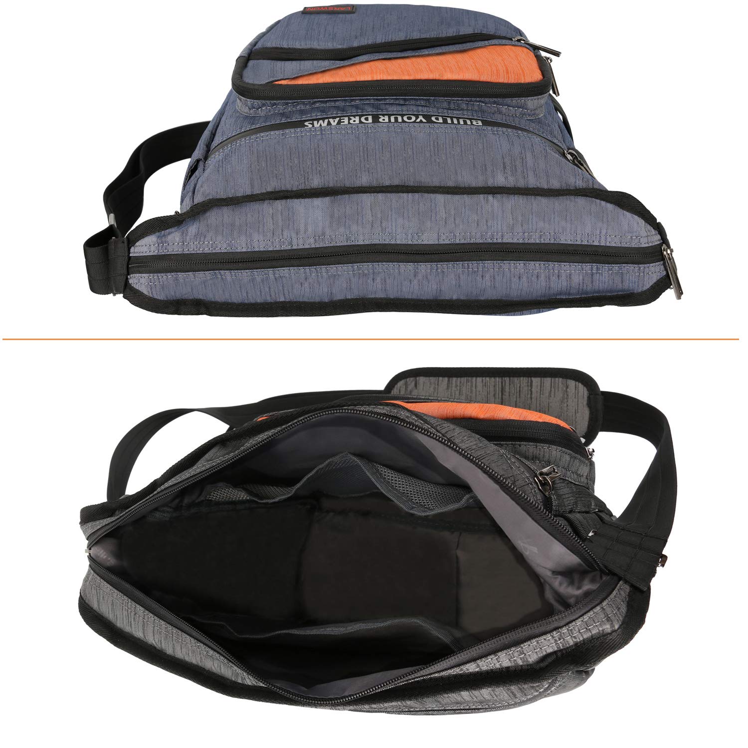 Vertical Messenger Bag, Crossbody Bag, Larswon Shoulder Bag Laptop Bag Satchel Blue