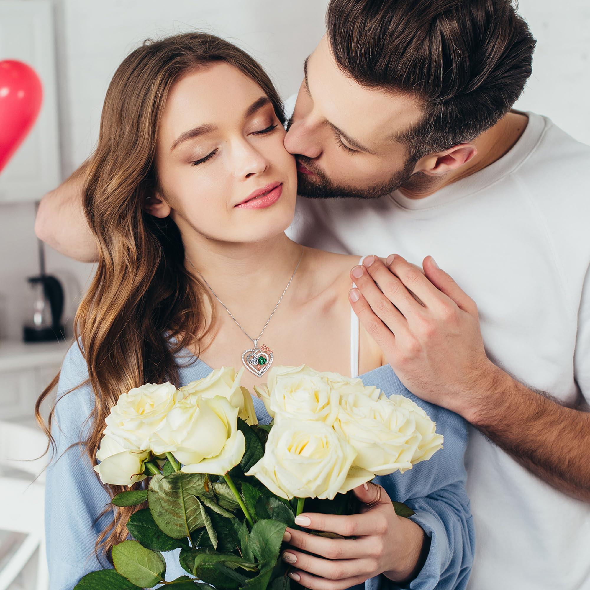 Iefil Necklaces for Women - Women Jewelry, Birthstone Necklace for Women, Garnet Necklace, Peridot Necklace, January Birthstone Necklace, August Birthstone Jewelry