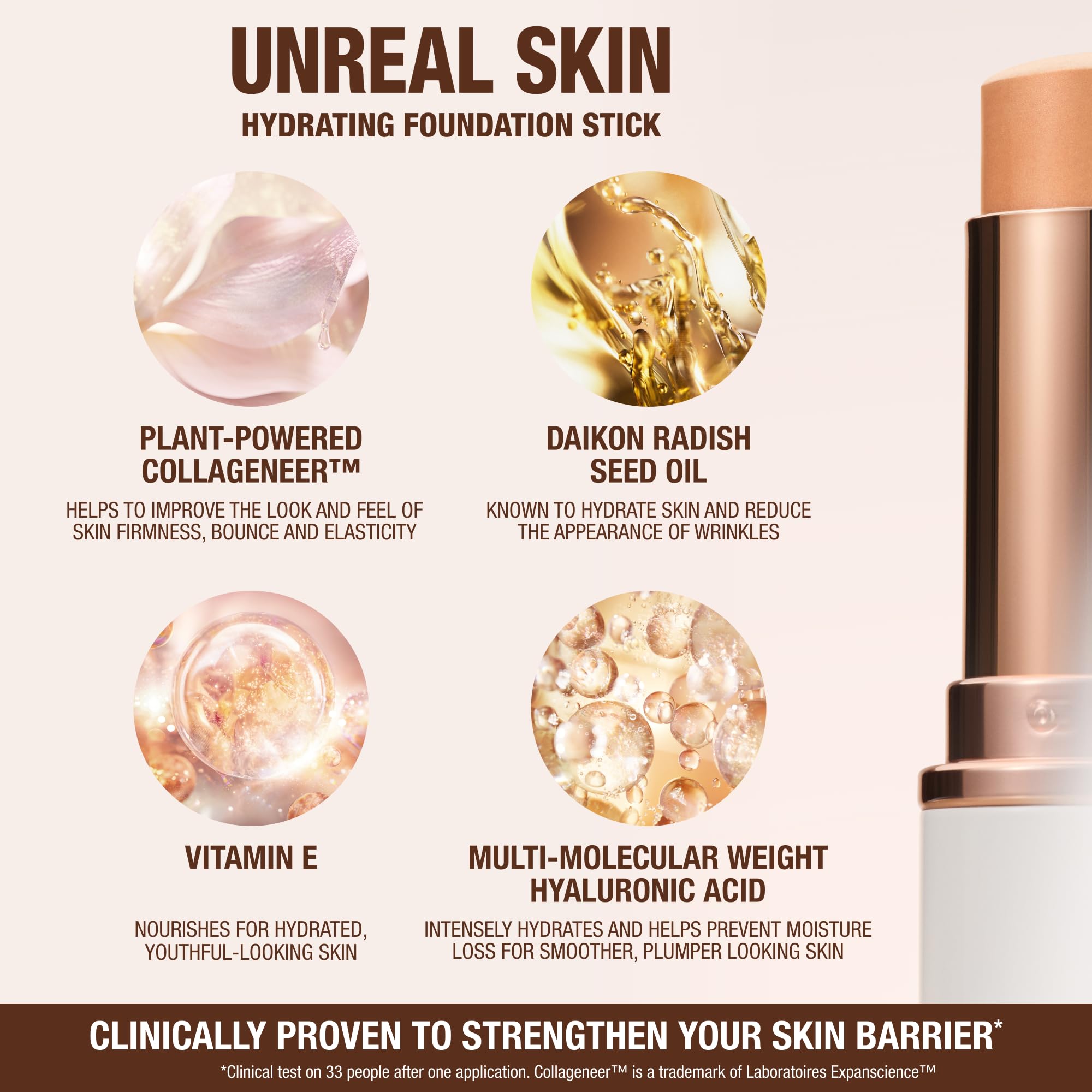 Charlotte Tilbury Unreal Skin Tint & Sheer Glow Hydrating Foundation Stick - Cream Foundation Makeup with Sheer-to-Light Coverage & a Buildable Formula - Blurring, Smoothing & Nourishing - 2 Fair