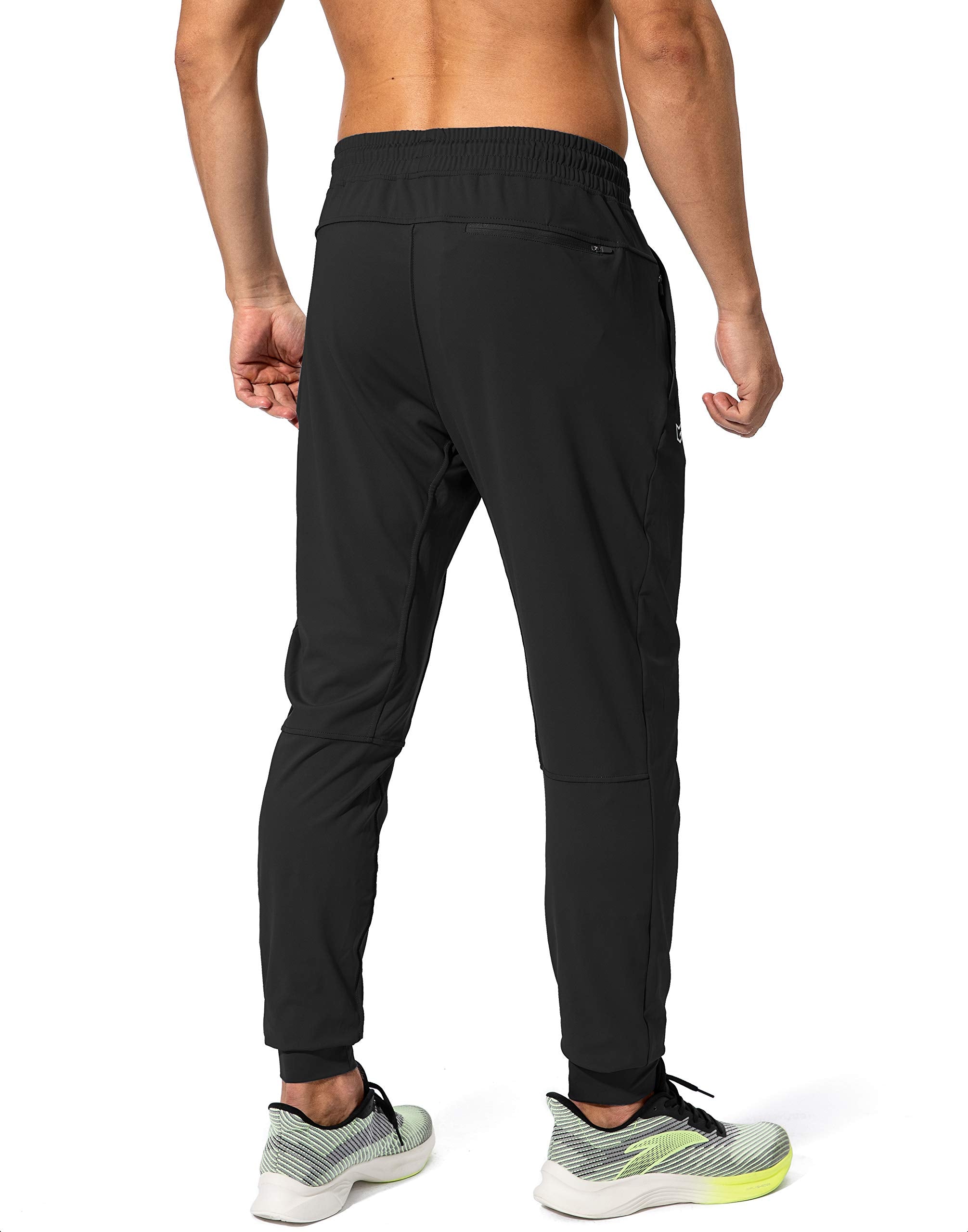 G Gradual Men's Sweatpants with Zipper Pockets Athletic Pants Traning Track Pants Joggers for Men Soccer, Running, Workout(Black,M)