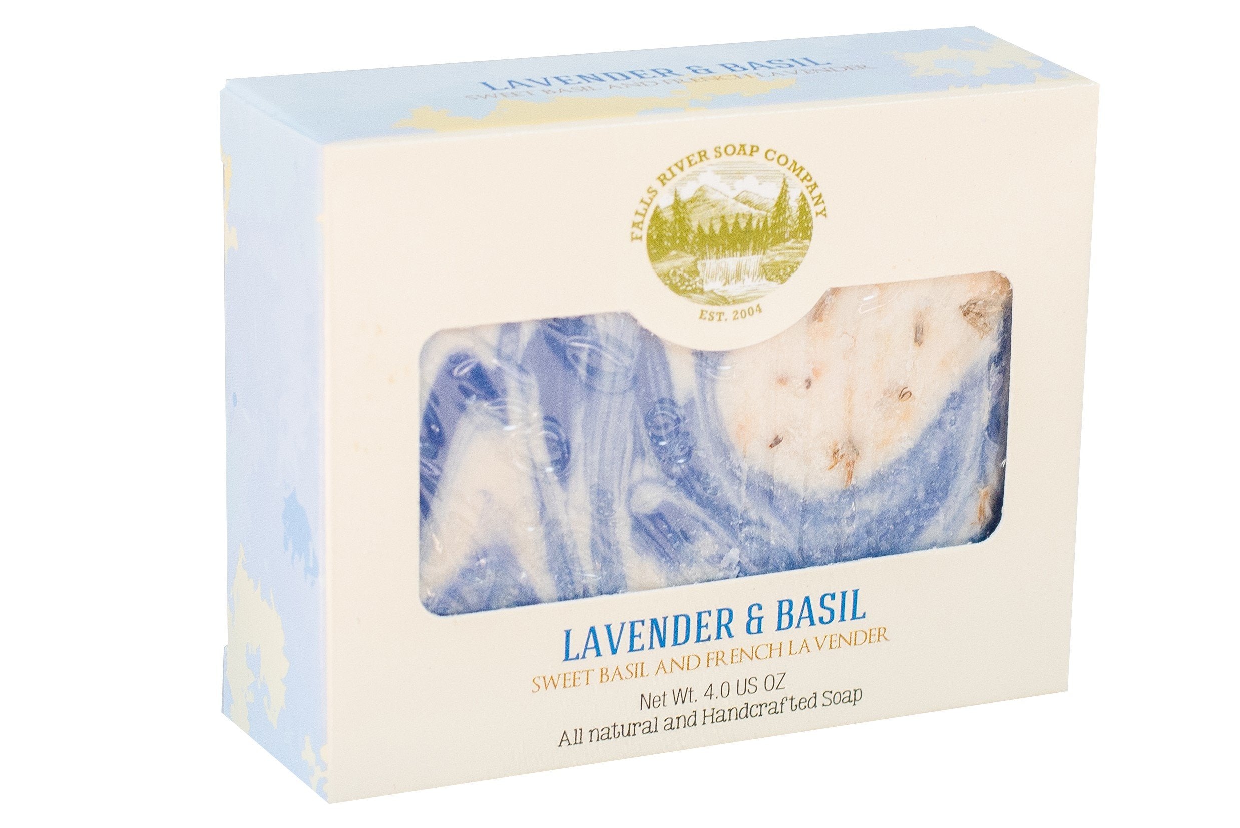 Lavender Soap Bar (4Oz) with dried Lavender and Lavender essential Oil, dry skin treatment, Natural Handmade Soap by Falls River Soap Company