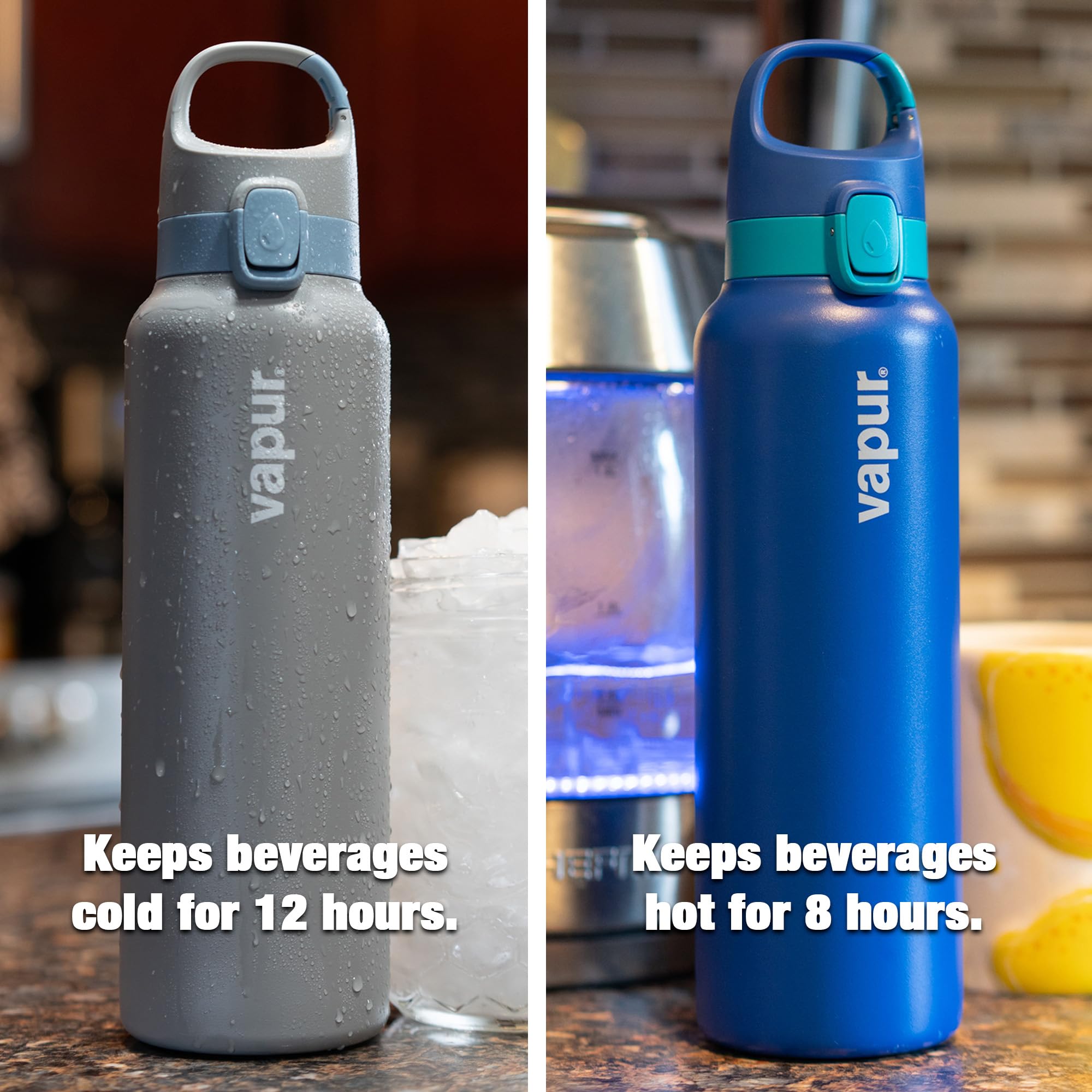 Vapur Chill Insulated BPA-Free reusable bottle with Lockable lid and EZ Flow spout