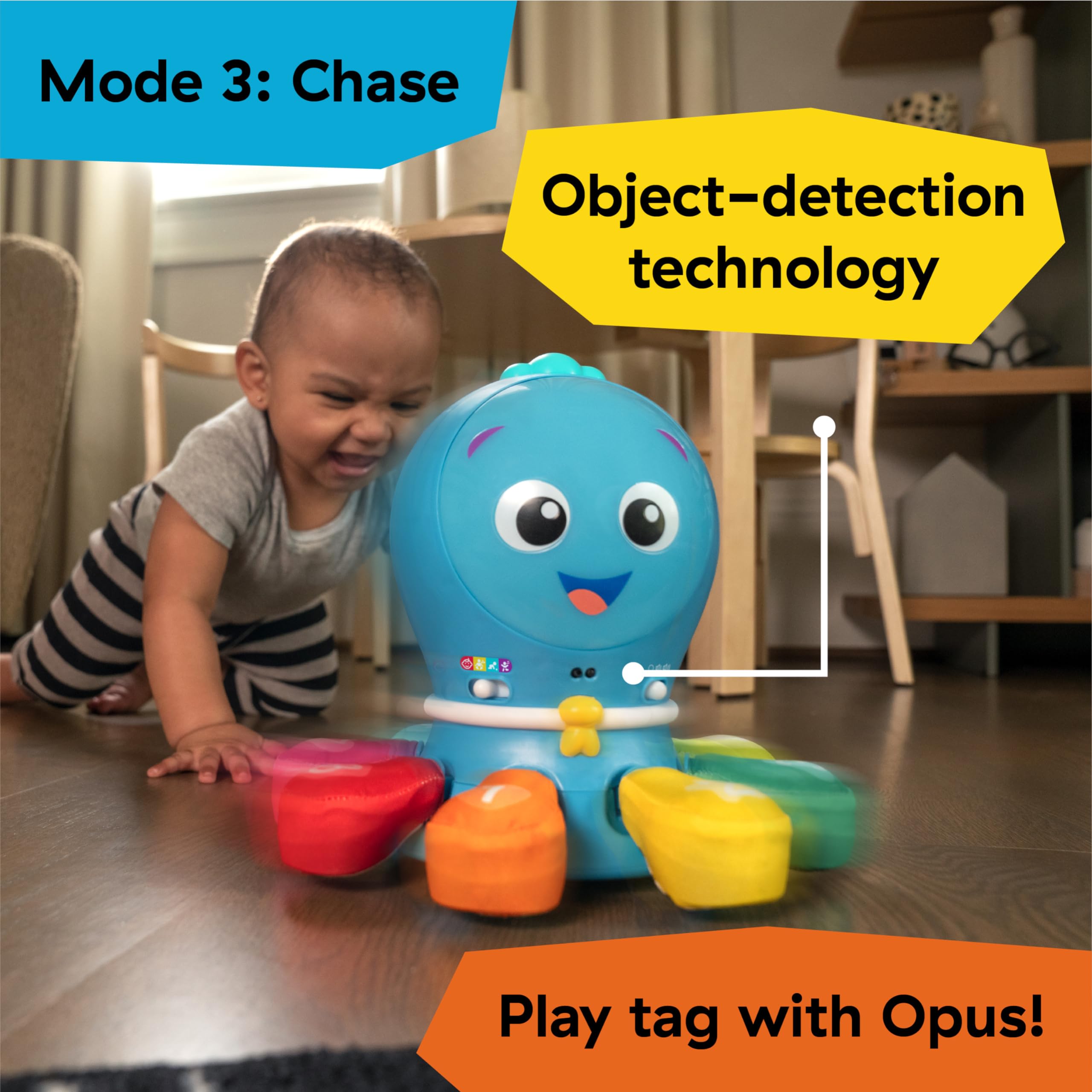 Baby Einstein Ocean Explorers Go Opus Go 4-in-1 Crawl & Chase Activity Learning Toy, Music and Lights, Ages 3 Months to 5 Years