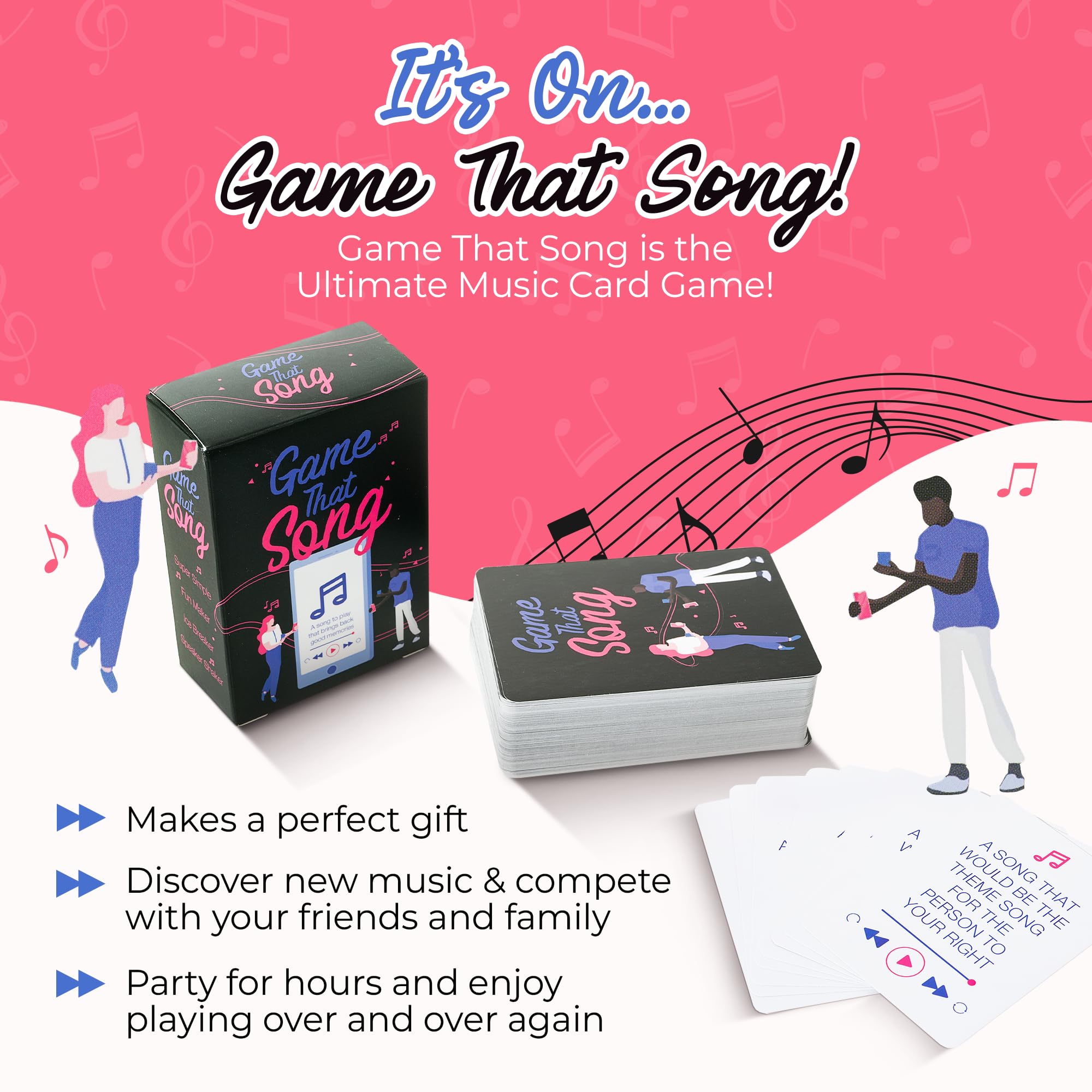 Game That Song - Fun Music Card Game for Adults and Teens - Compete to Play The Best Song- Makes A Great Gift for Music Lovers, Game Night, Karaoke or Singing