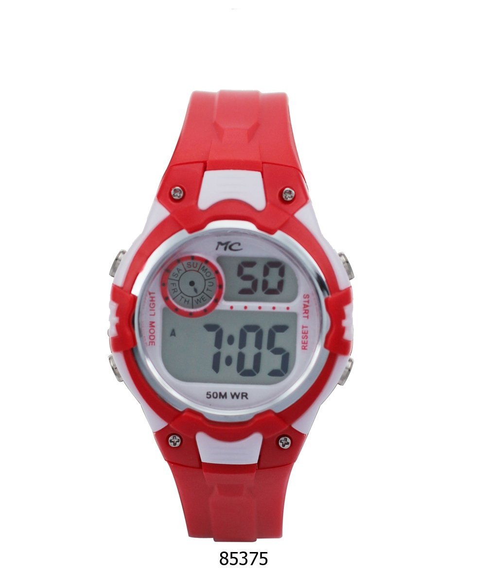 Montres Carlos Red 3ATM Sports Digital Watch, Seterfoss