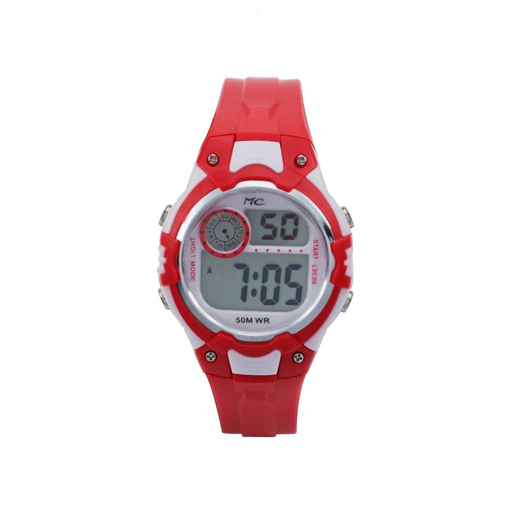 Montres Carlos Red 3ATM Sports Digital Watch, Seterfoss