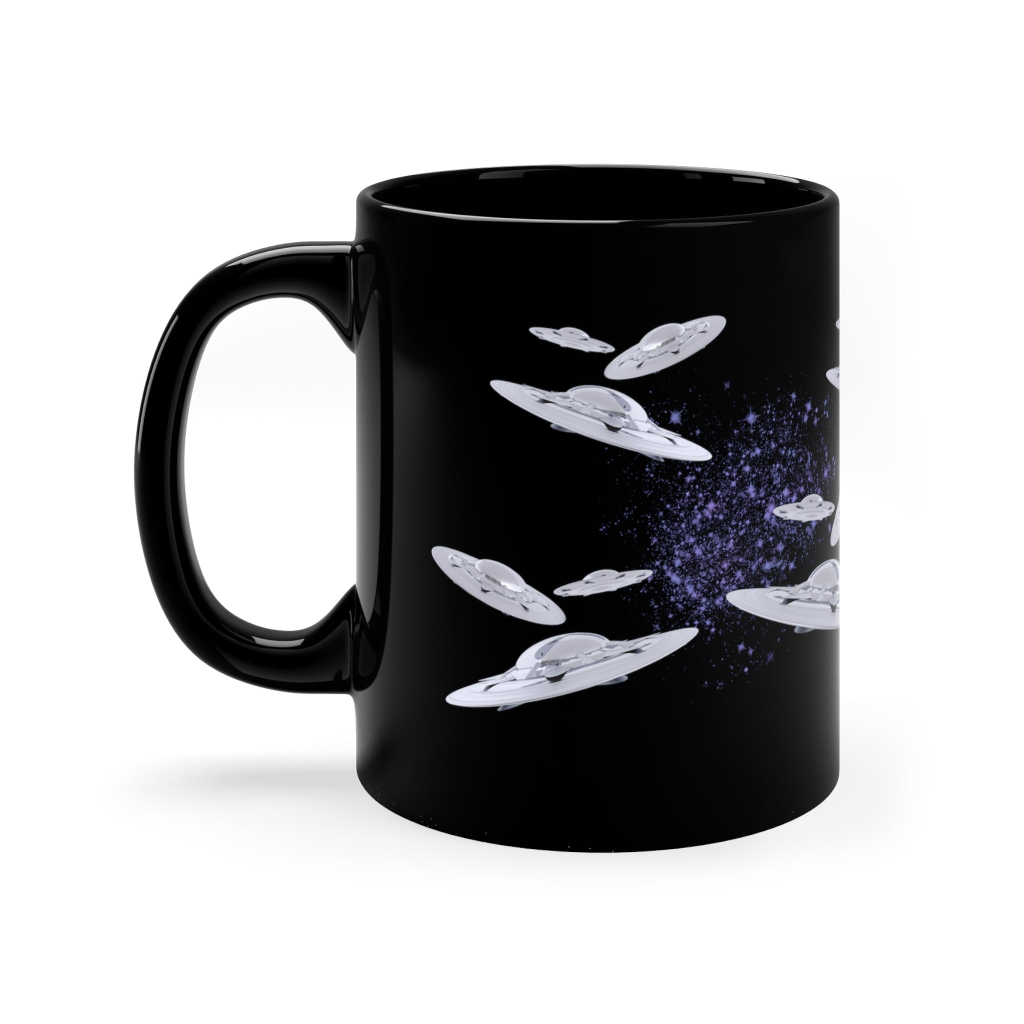 Flying UFO's Black Coffee Tea Mug